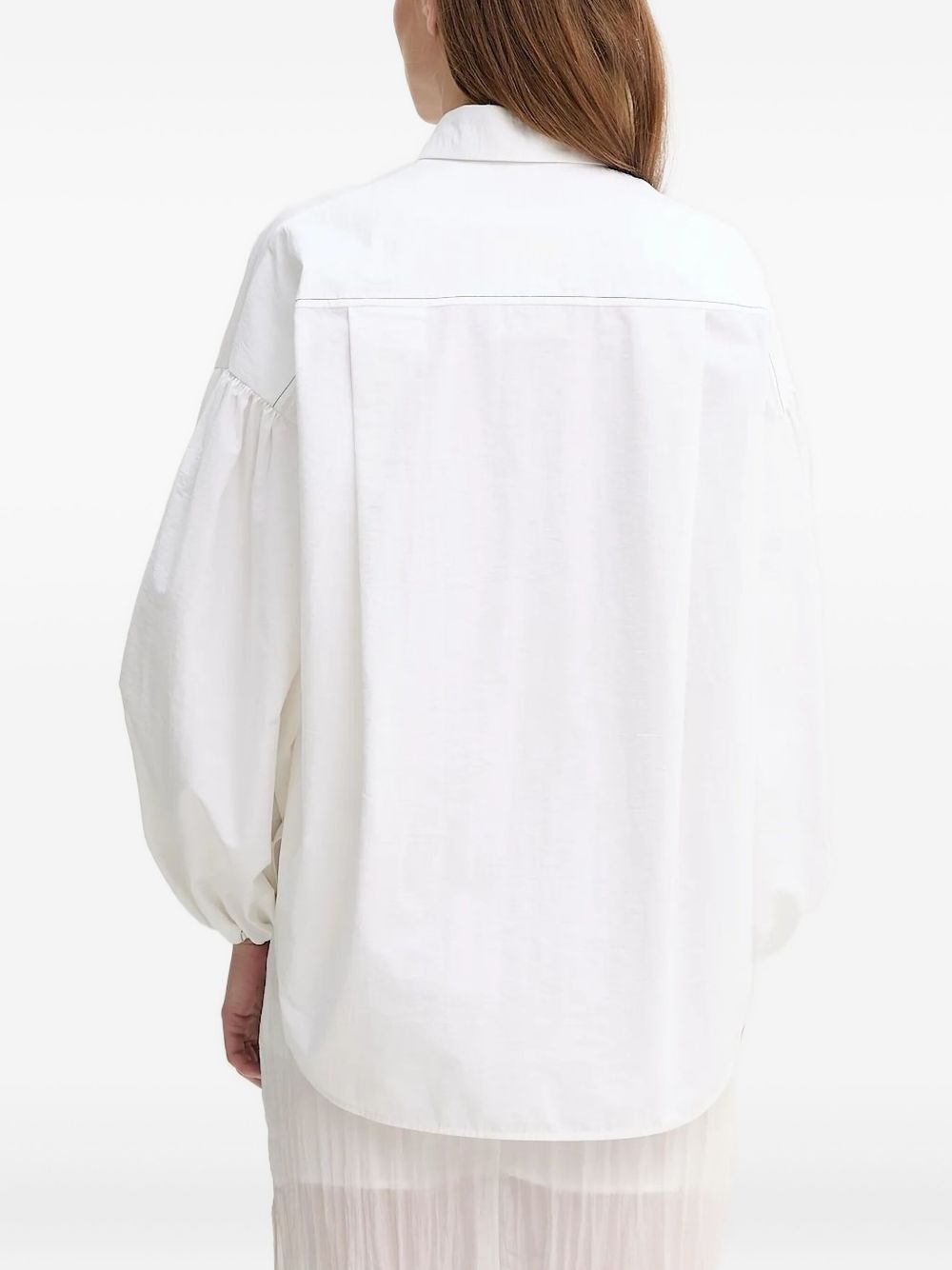 balloon-sleeve button-front shirt - 2