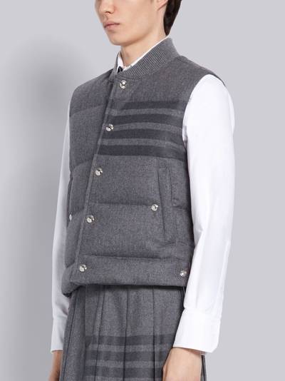 Thom Browne Medium Grey Flannel Down Filled 4-Bar Vest outlook