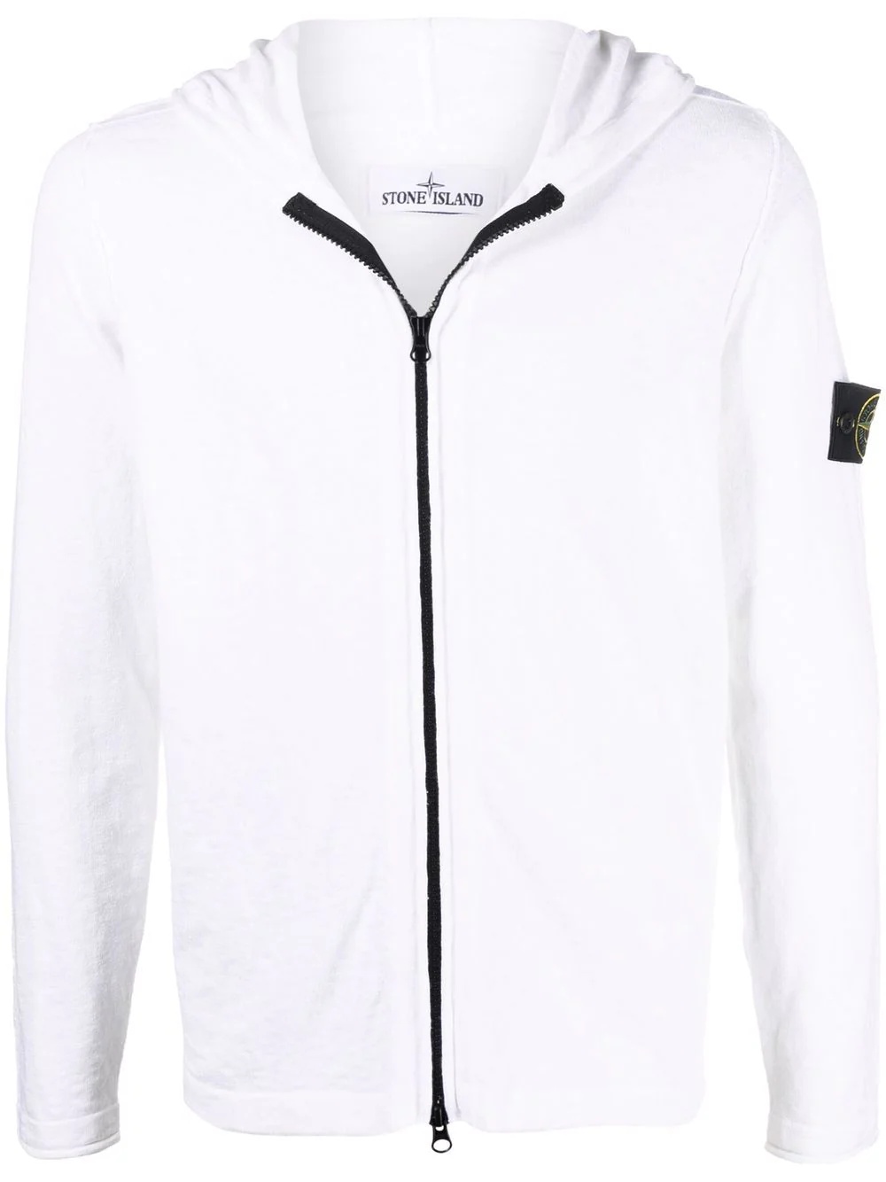 Compass-patch knitted hoodie - 1