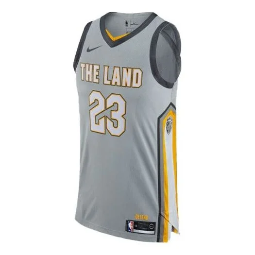 Nike Nba Cleveland Cavaliers Lebron James City Edition Authentic Jersey Au Gray AH6048-007 - 1