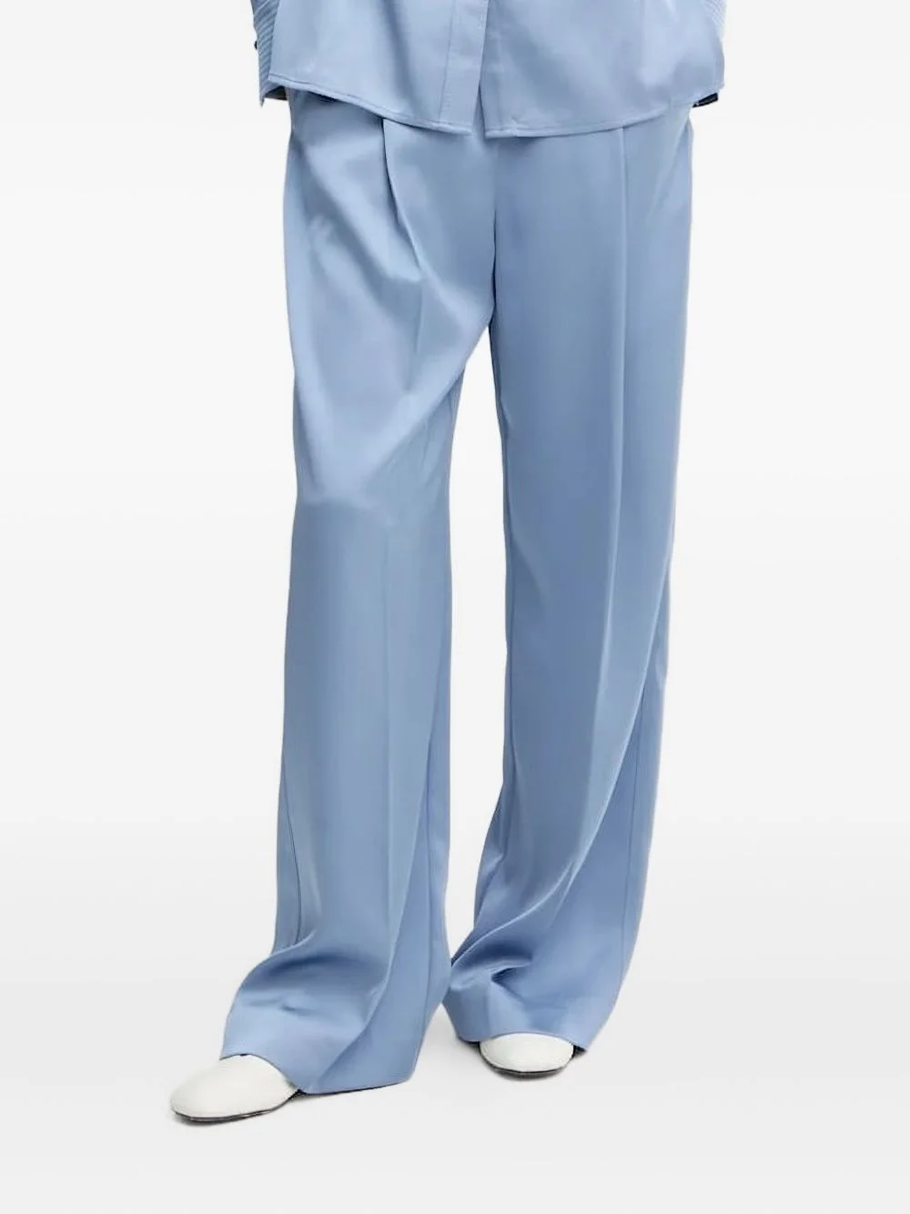 pleated wide-leg trousers - 1