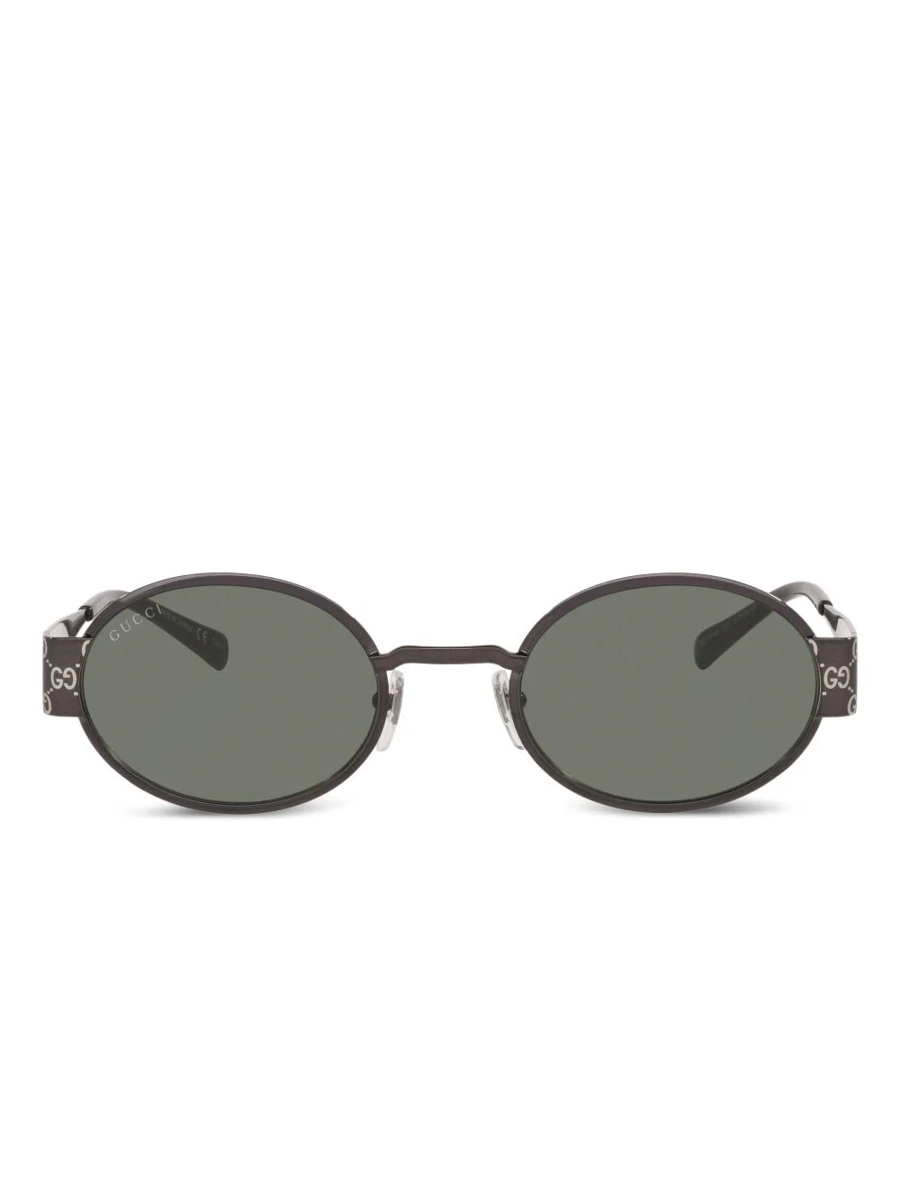 GG-pattern oval-frame sunglasses - 1