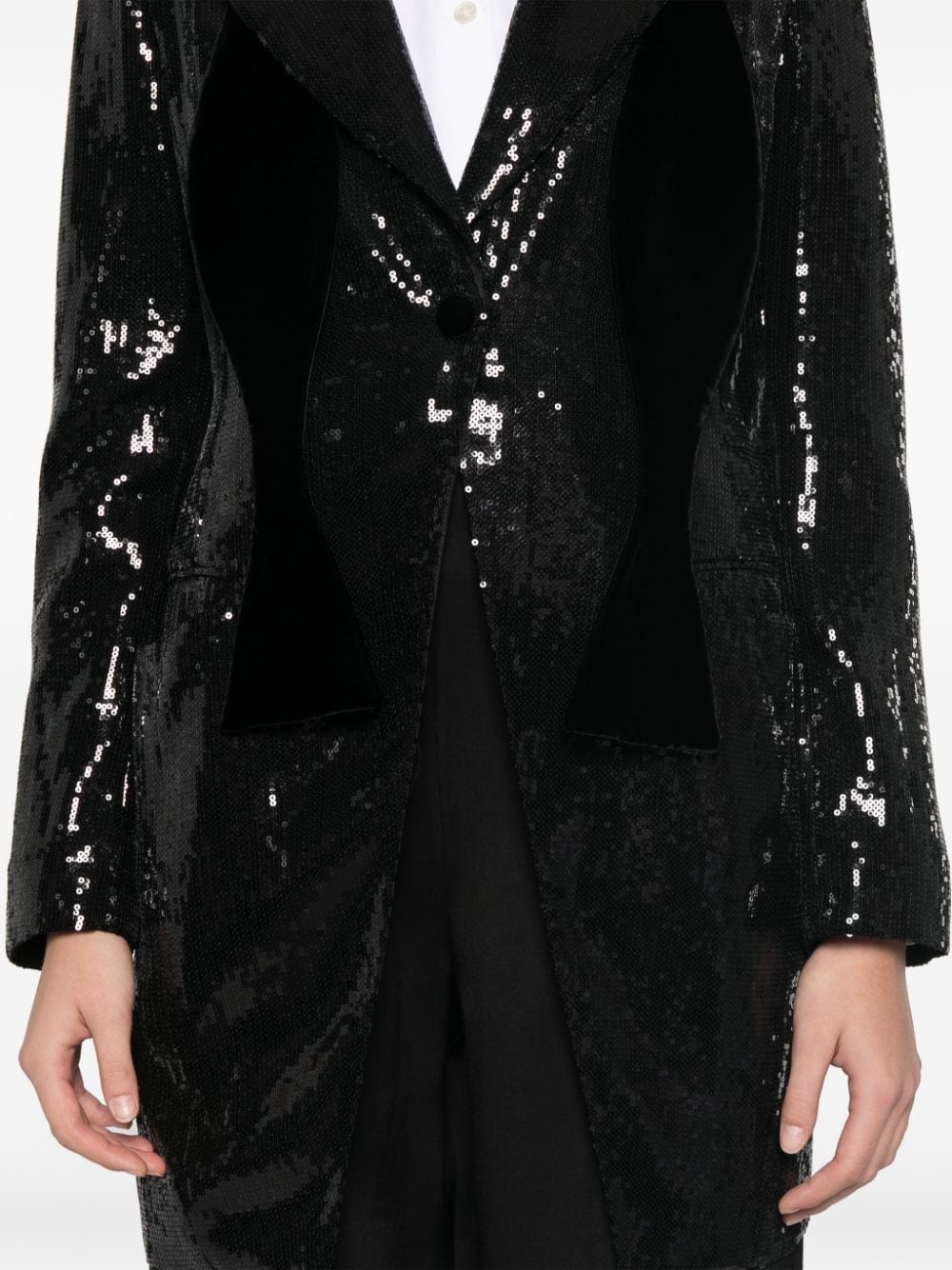 sequinned blazer - 5