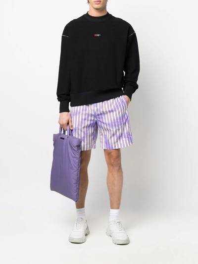 MSGM tie-dye print striped shorts outlook