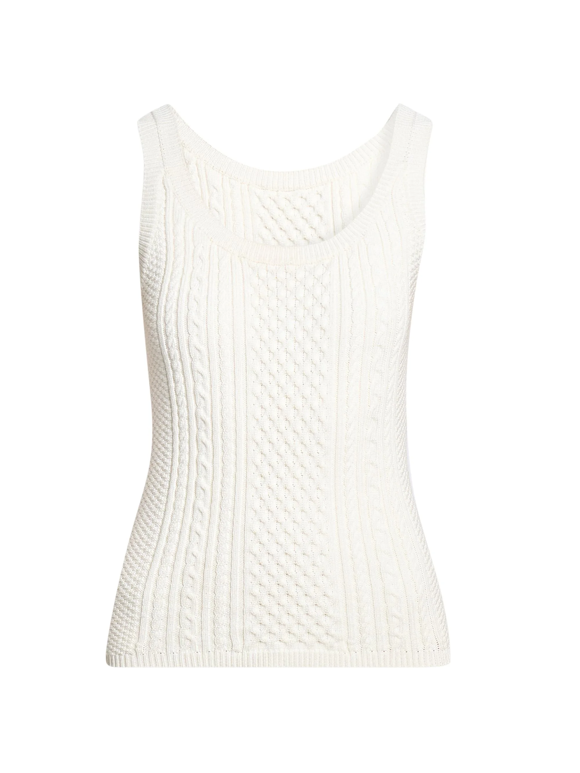 Women's Cable-Knit Tank - Ivory - 1