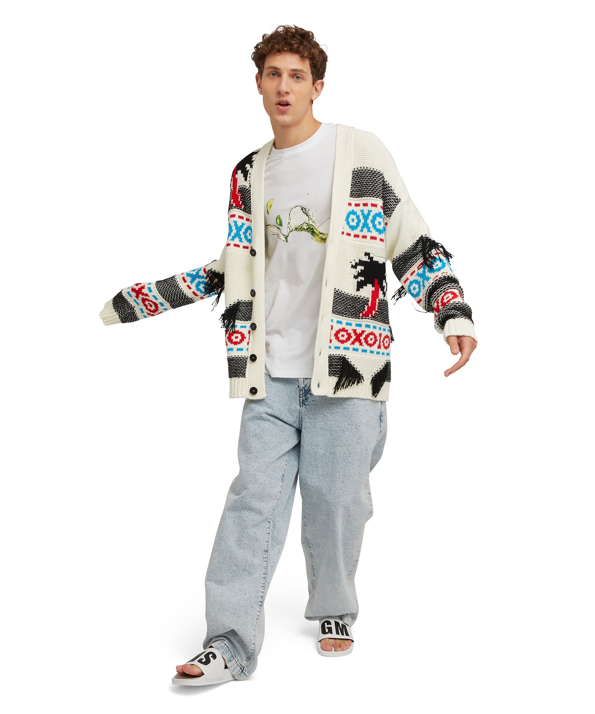 Cotton crewneck t-shirt with "MSGM Margarita" and "club paradiso" graphics - 5