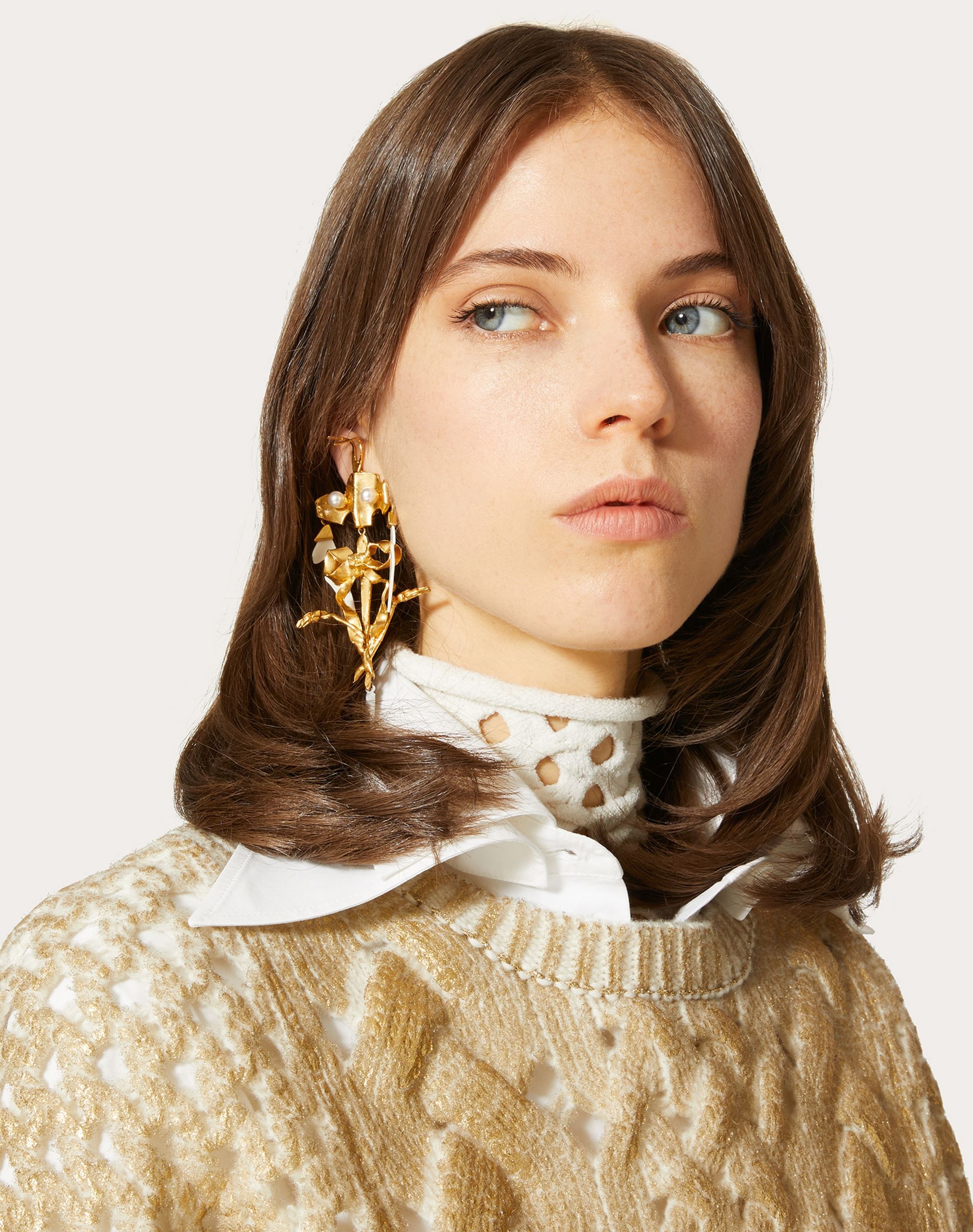 Dreamy Forest Single Earring in Metal, Enamel, Plexiglass and Swarovski® Pearls - 5