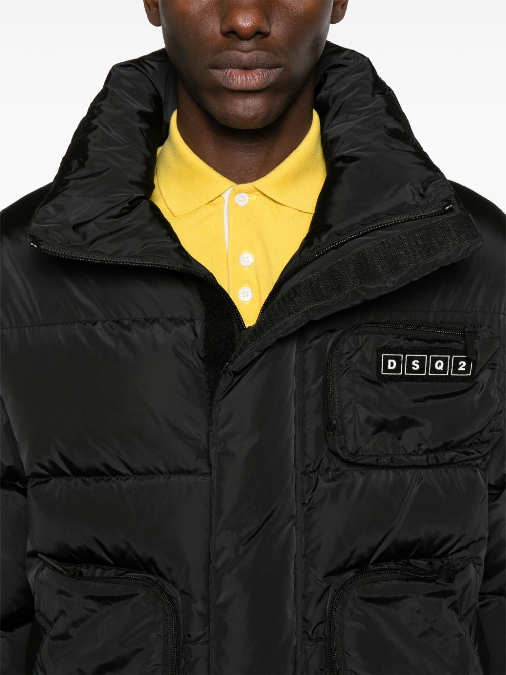 logo-appliquéd puffer jacket - 5