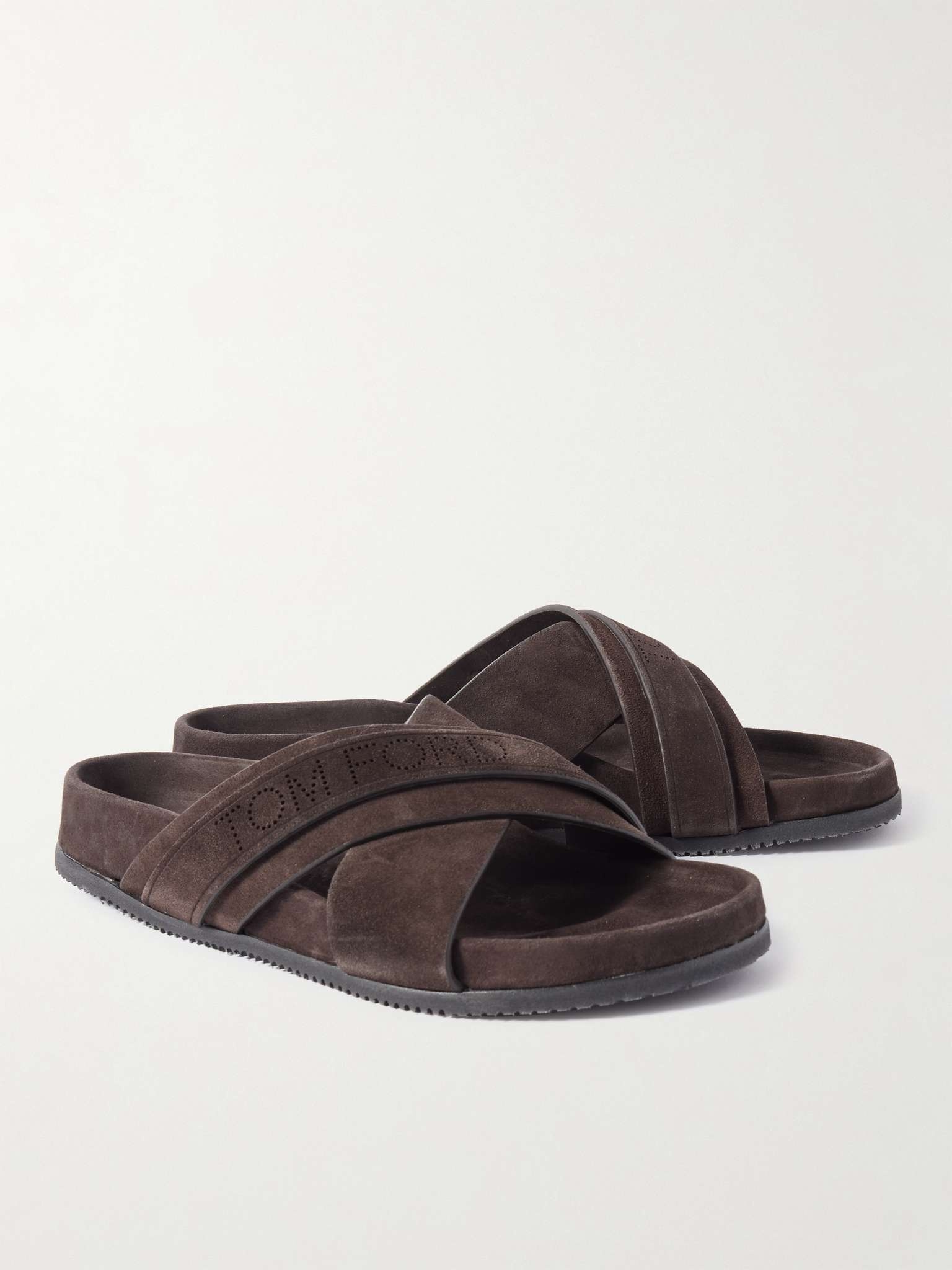 Wicklow Perforated Suede Slides - 3