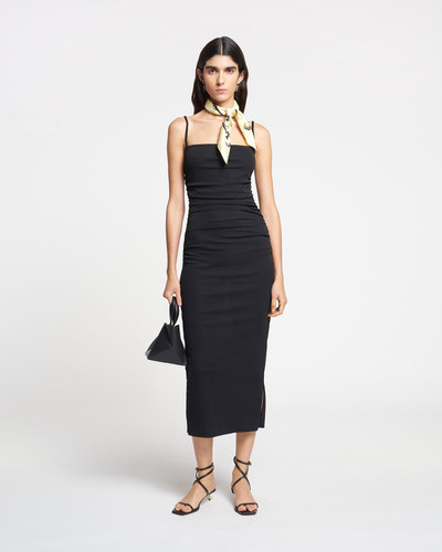 Nanushka Mesh Jersey Midi Dress – Black outlook