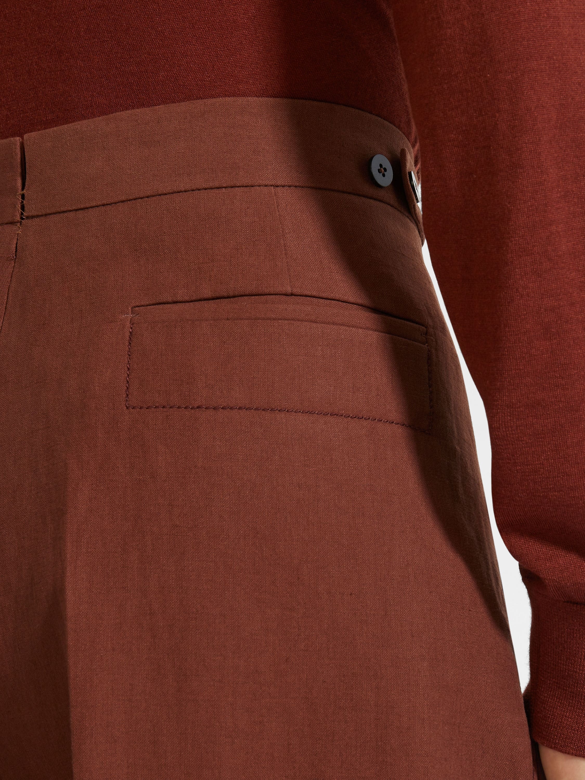 TOBACCO OASI LINO PANTS - 2