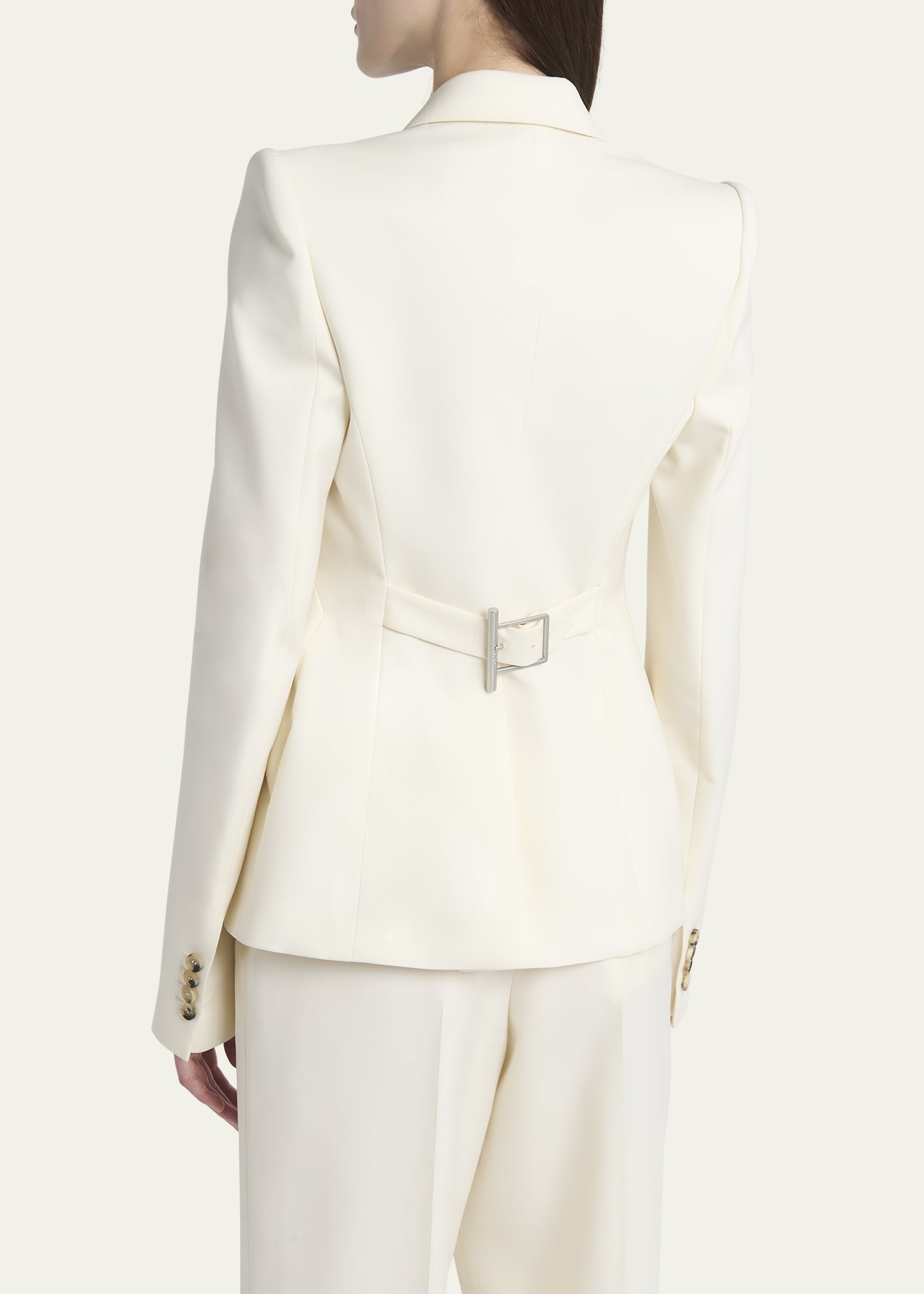 Belted Back Single-Breasted Blazer - 3