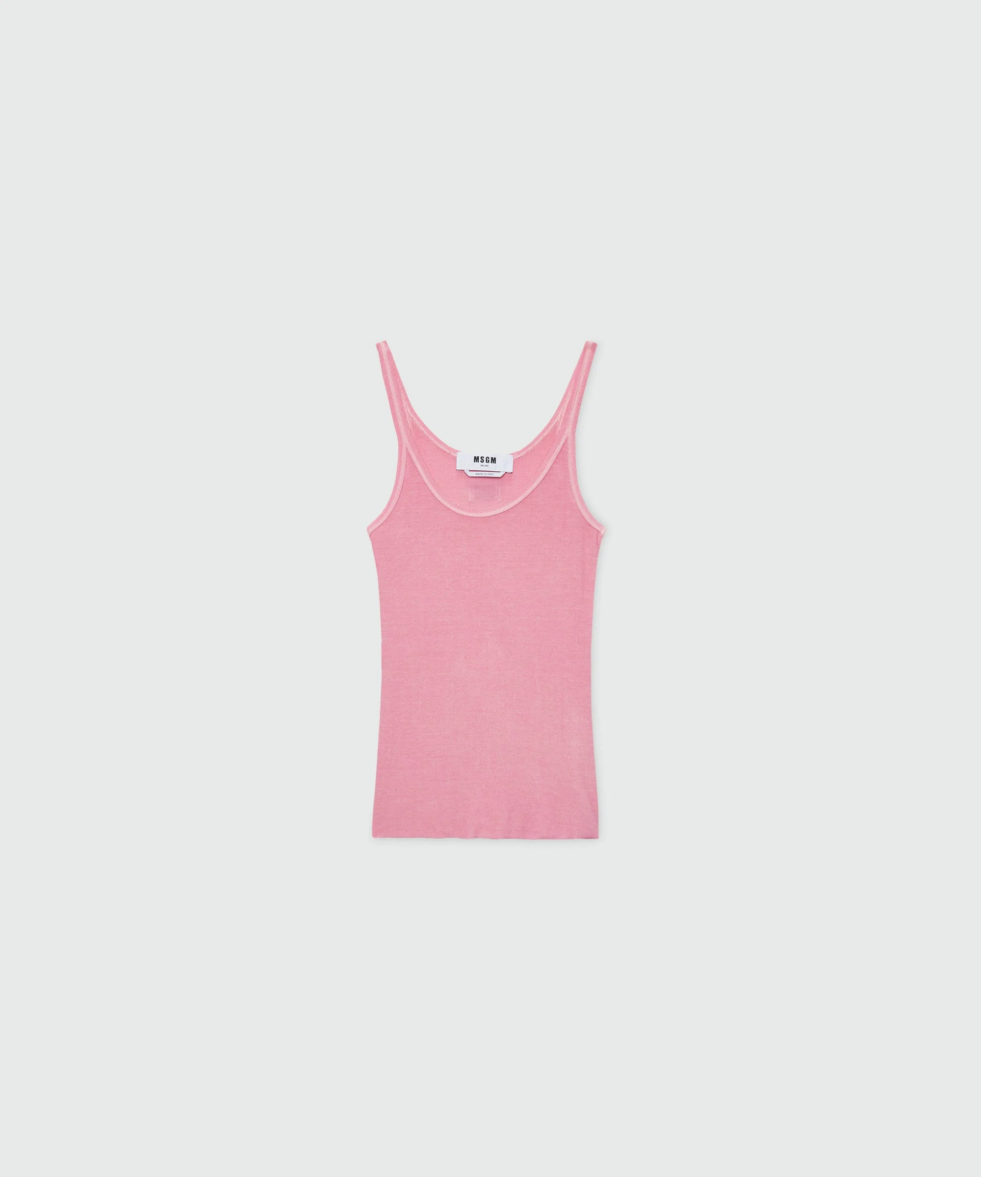 Pink ribbed viscose top - 1