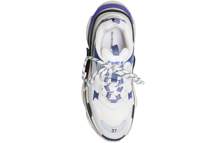 (WMNS) Balenciaga Triple S Trainer 'White Navy Purple' 541641W09OF9095 - 3