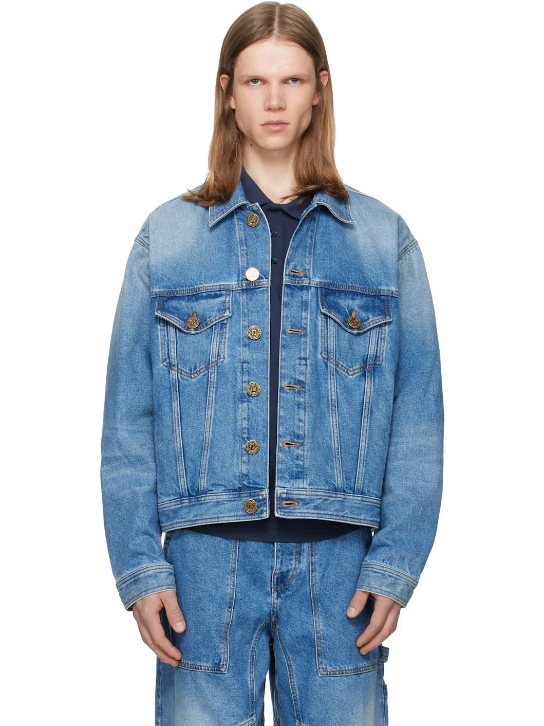 Blue Faded Denim Jacket - 1