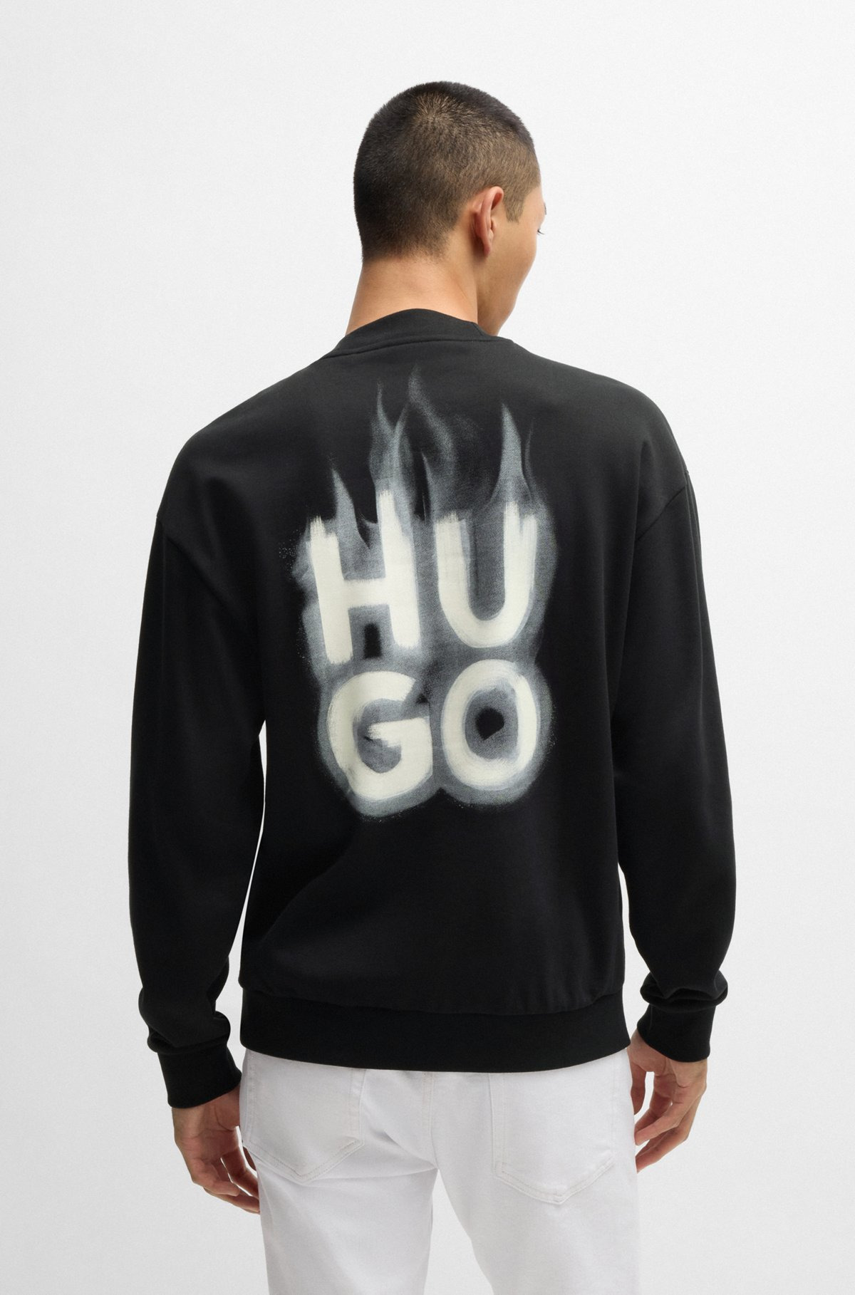COTTON-TERRY SWEATSHIRT WITH STACKED SMOKE LOGO PRINTS - 5