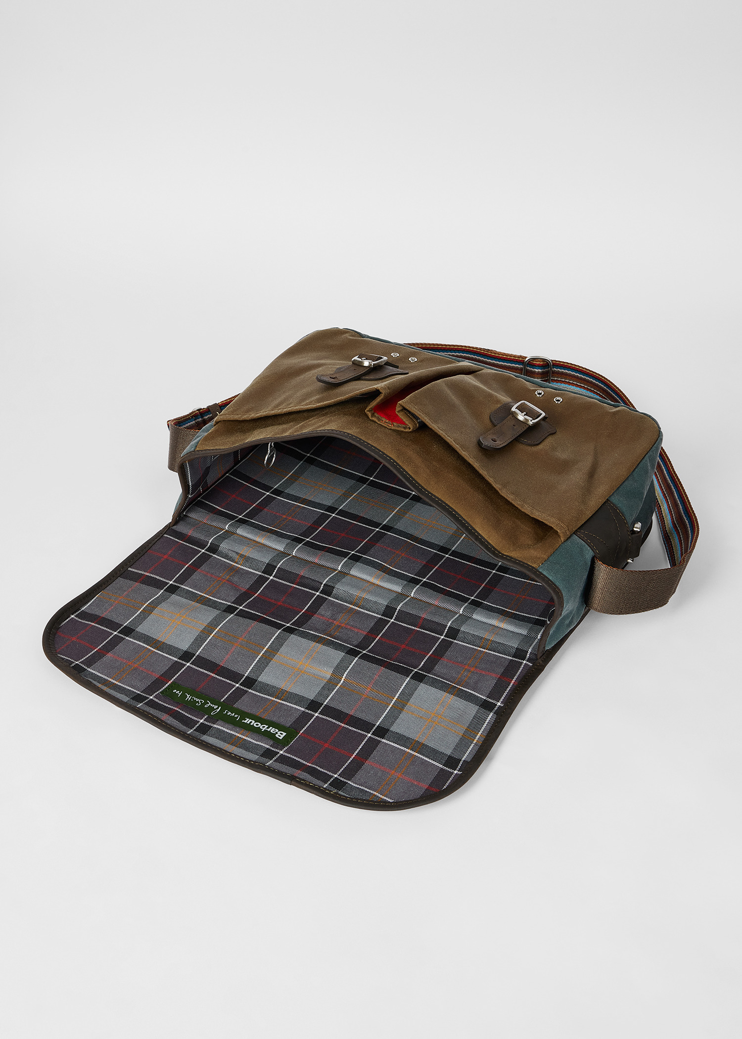 Paul Smith loves Barbour - Tan Wax Tarras Bag - 7