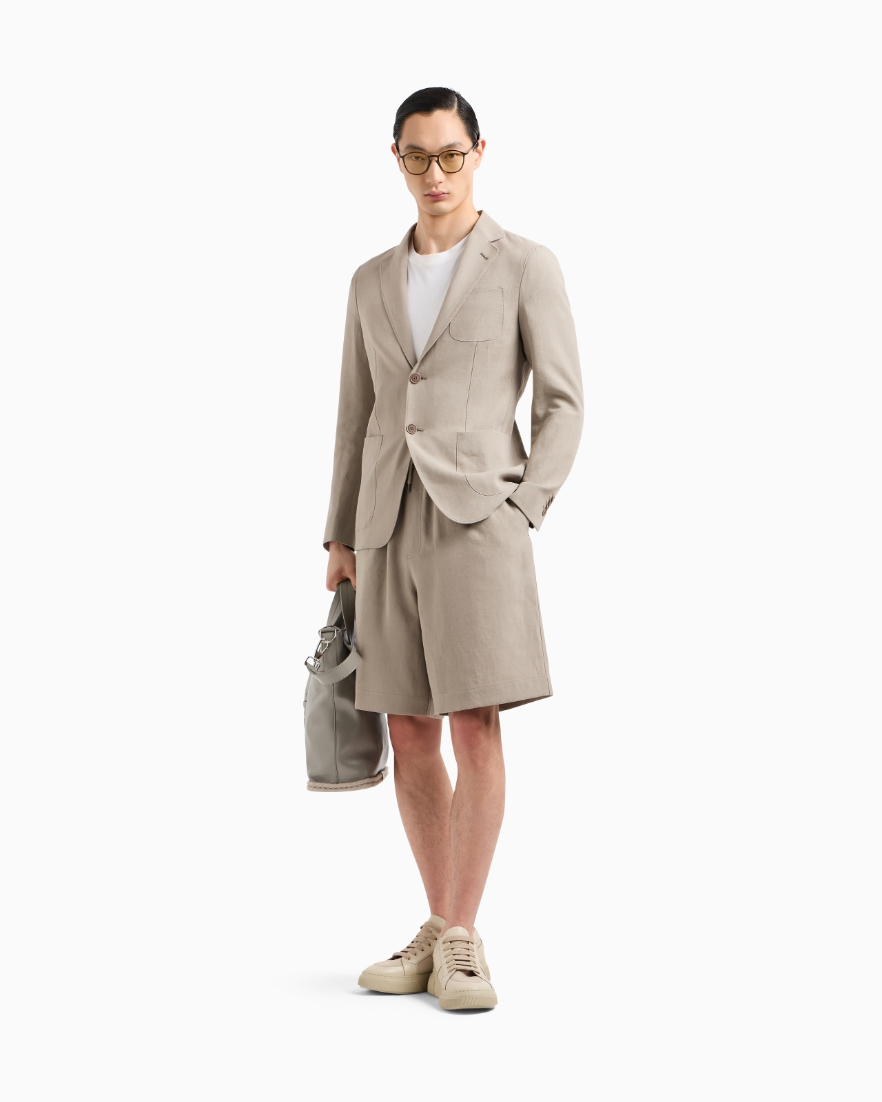 UPTON LINE SINGLE-BREASTED JACKET IN LINEN CANVAS - 2