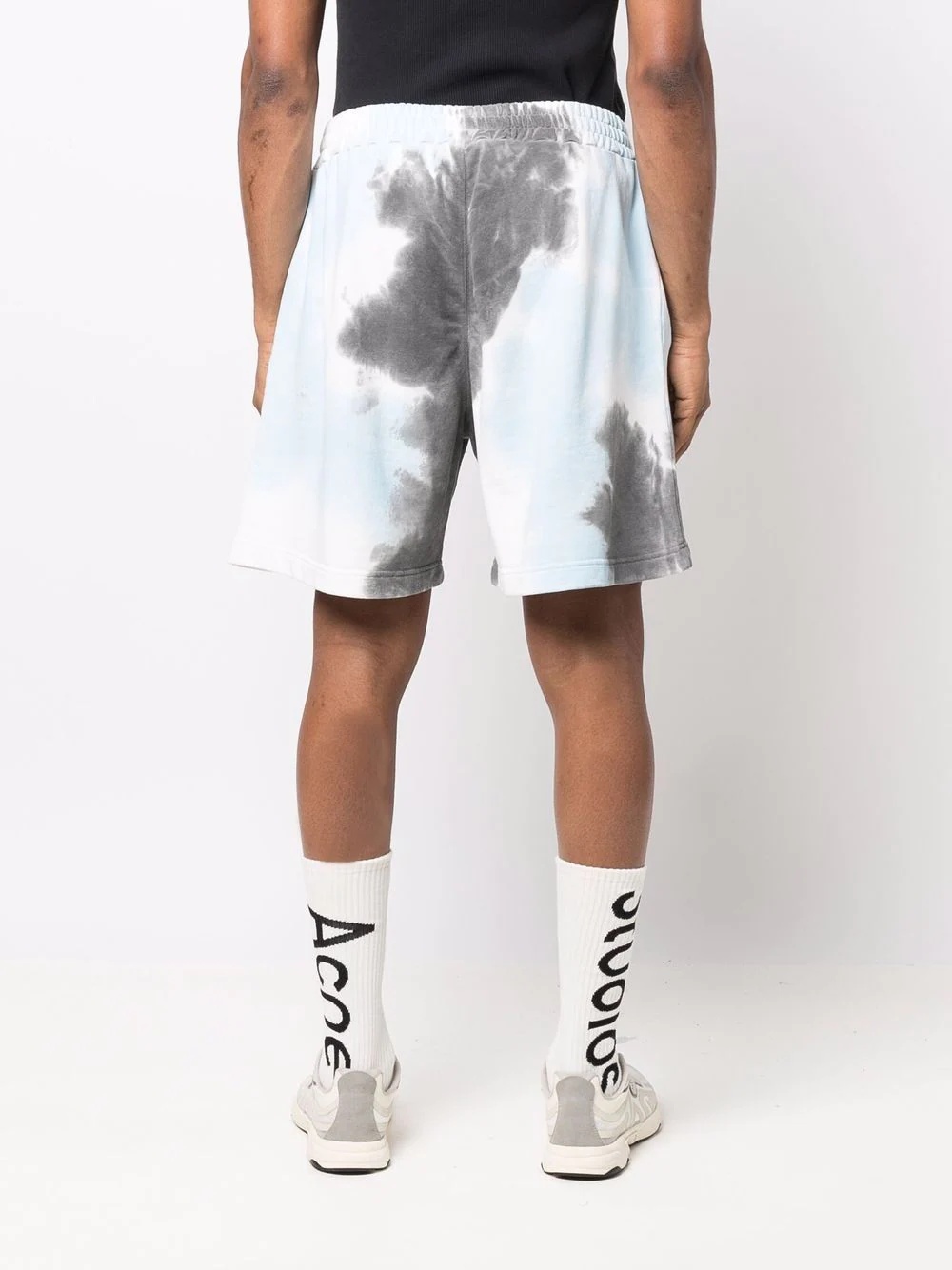 tie-dye print track shorts - 4