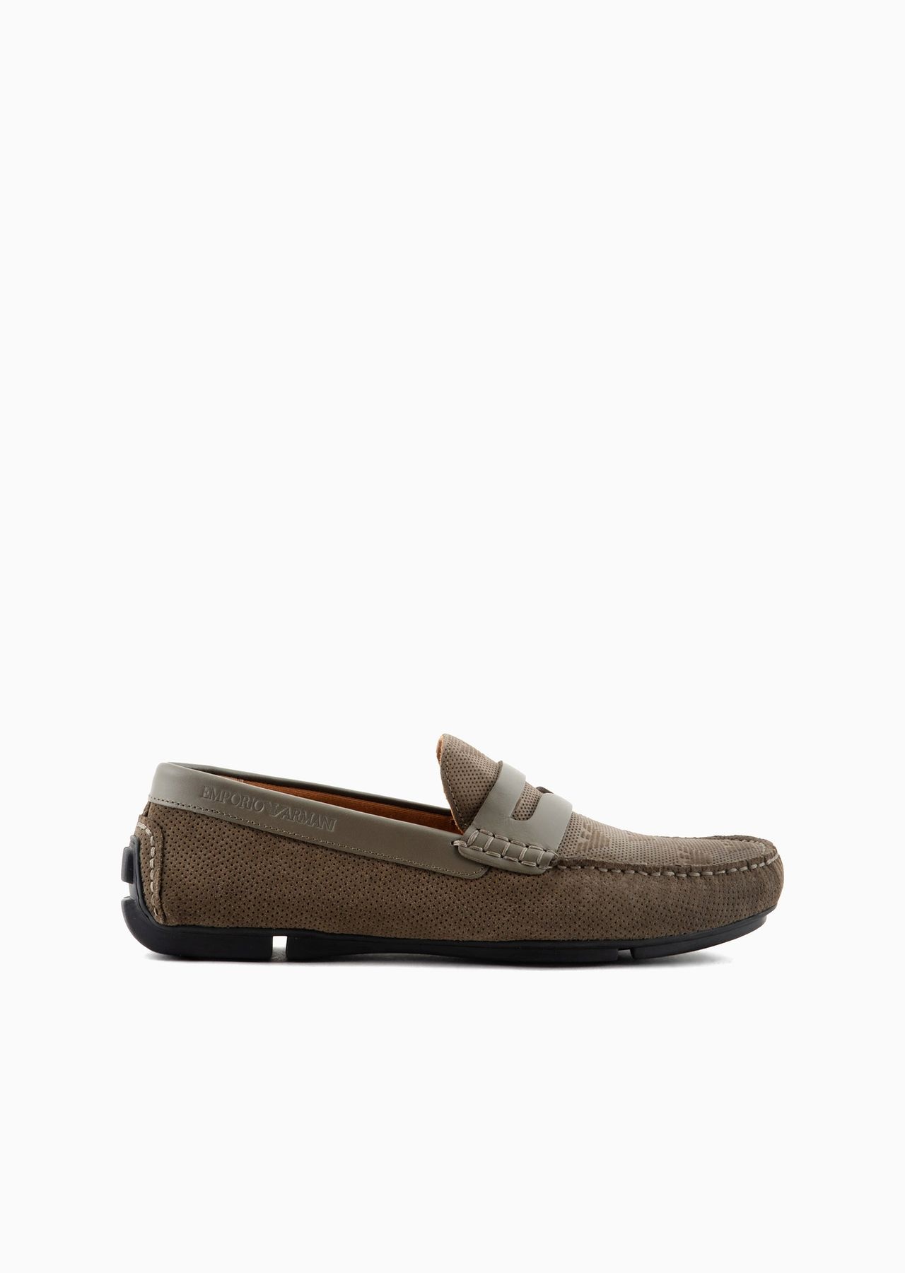 Micro-perforated suede driving loafers - 1