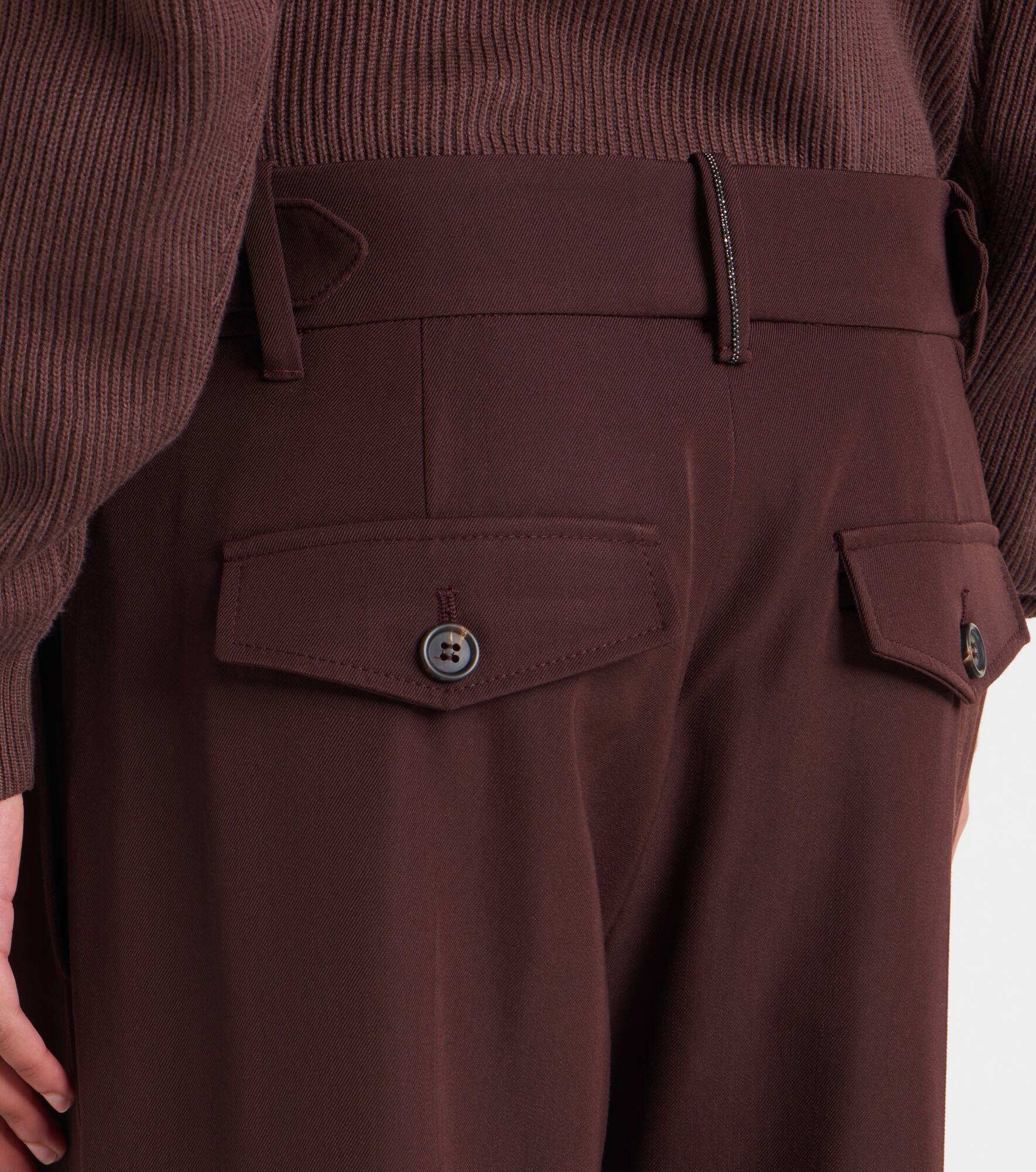 Wool and cotton straight pants - 6