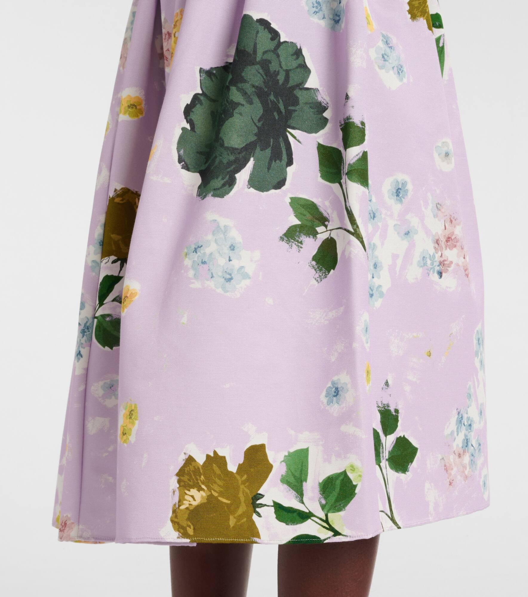 Floral cotton-blend midi skirt - 5