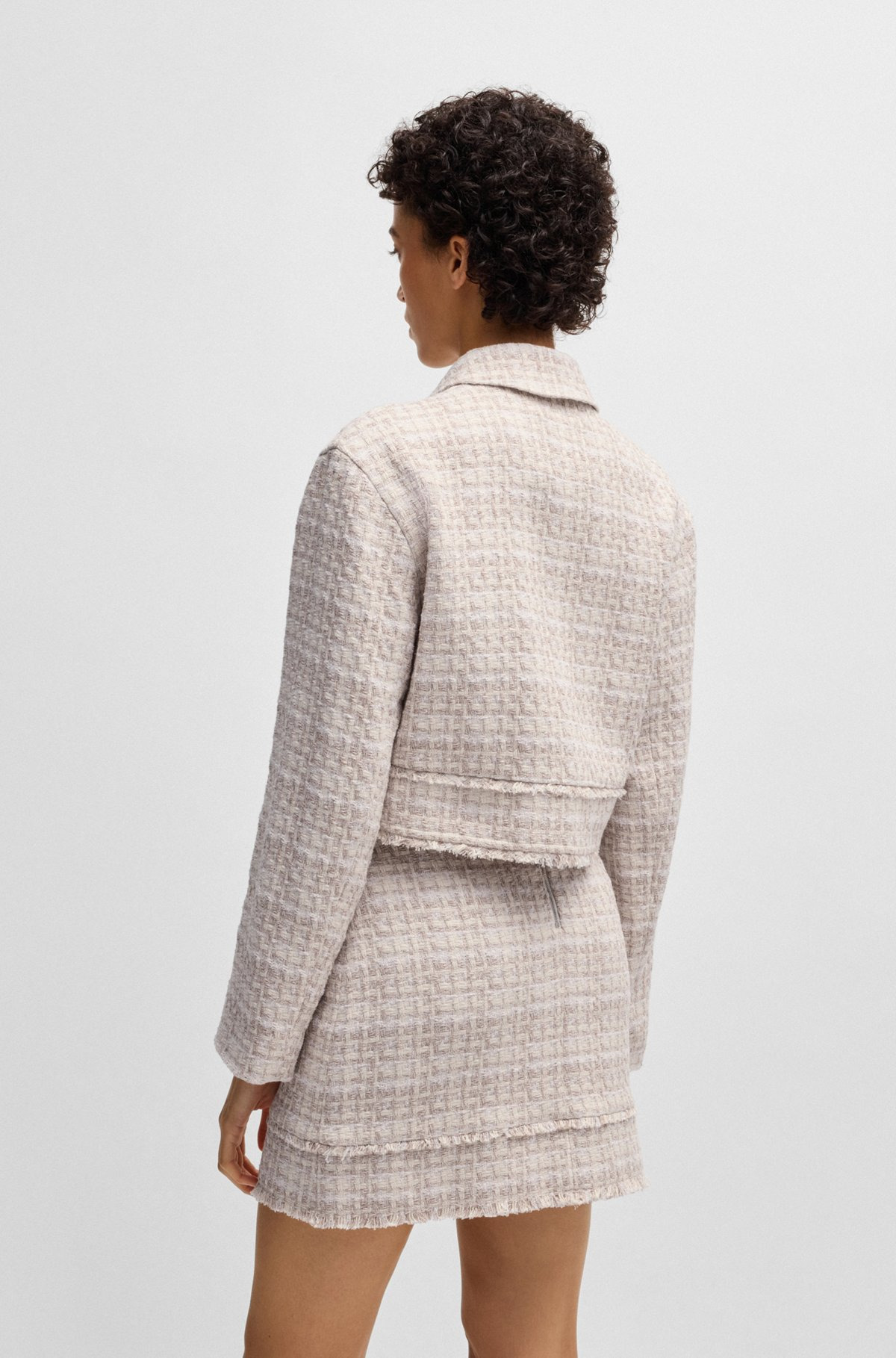 CROPPED TWEED JACKET WITH METALLIC BUTTONS - 4