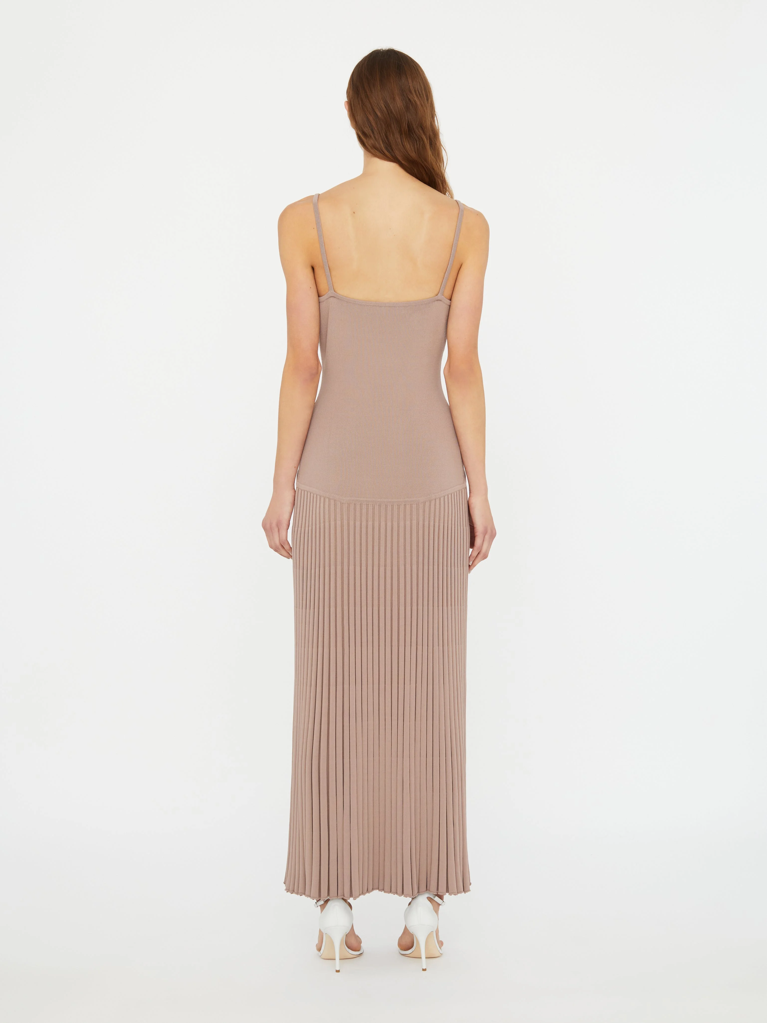 strapless open back dress VICTORIA stripe dress in Purple  Elegantees