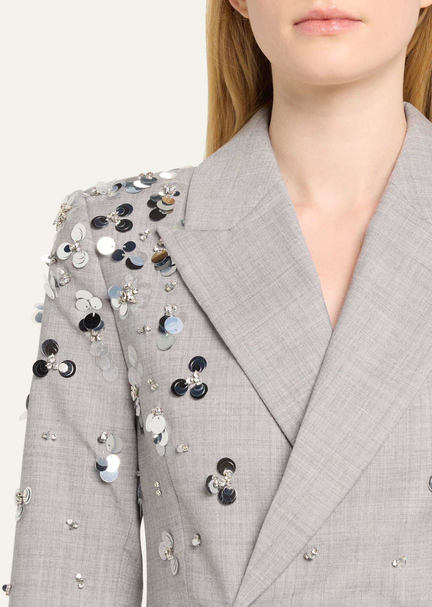 Getty Crystal-Embellished Double-Breasted Wool Blazer - 5