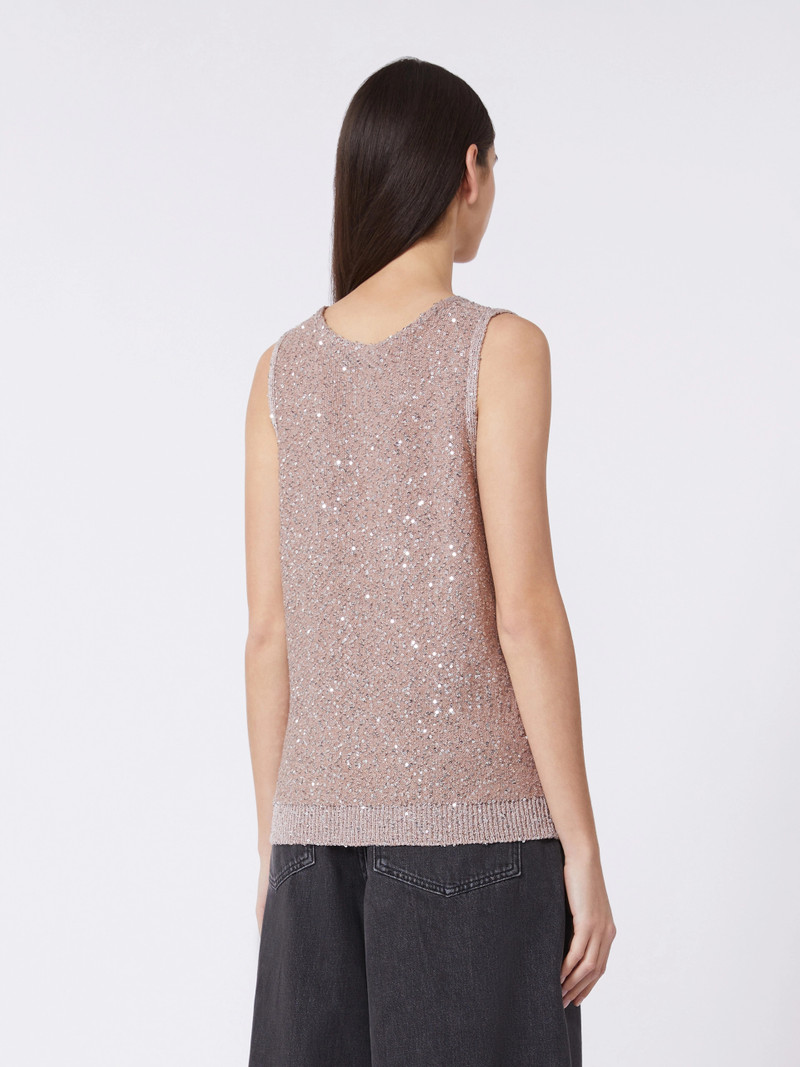 TEMPO Sleeveless jumper with sequins - ANTIQUE ROSE 4