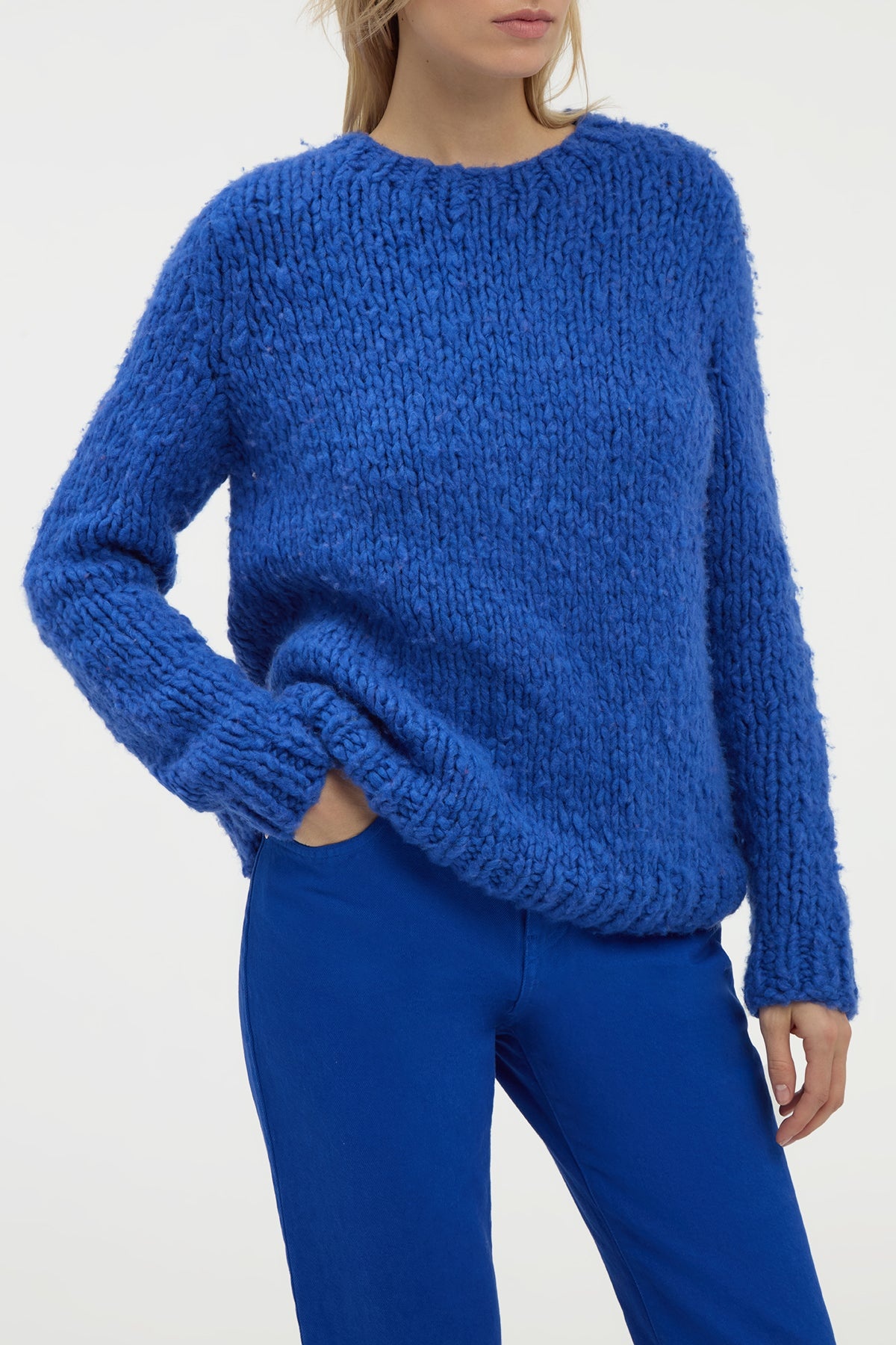 Lawrence Knit Sweater in Cobalt Welfat Cashmere - 5