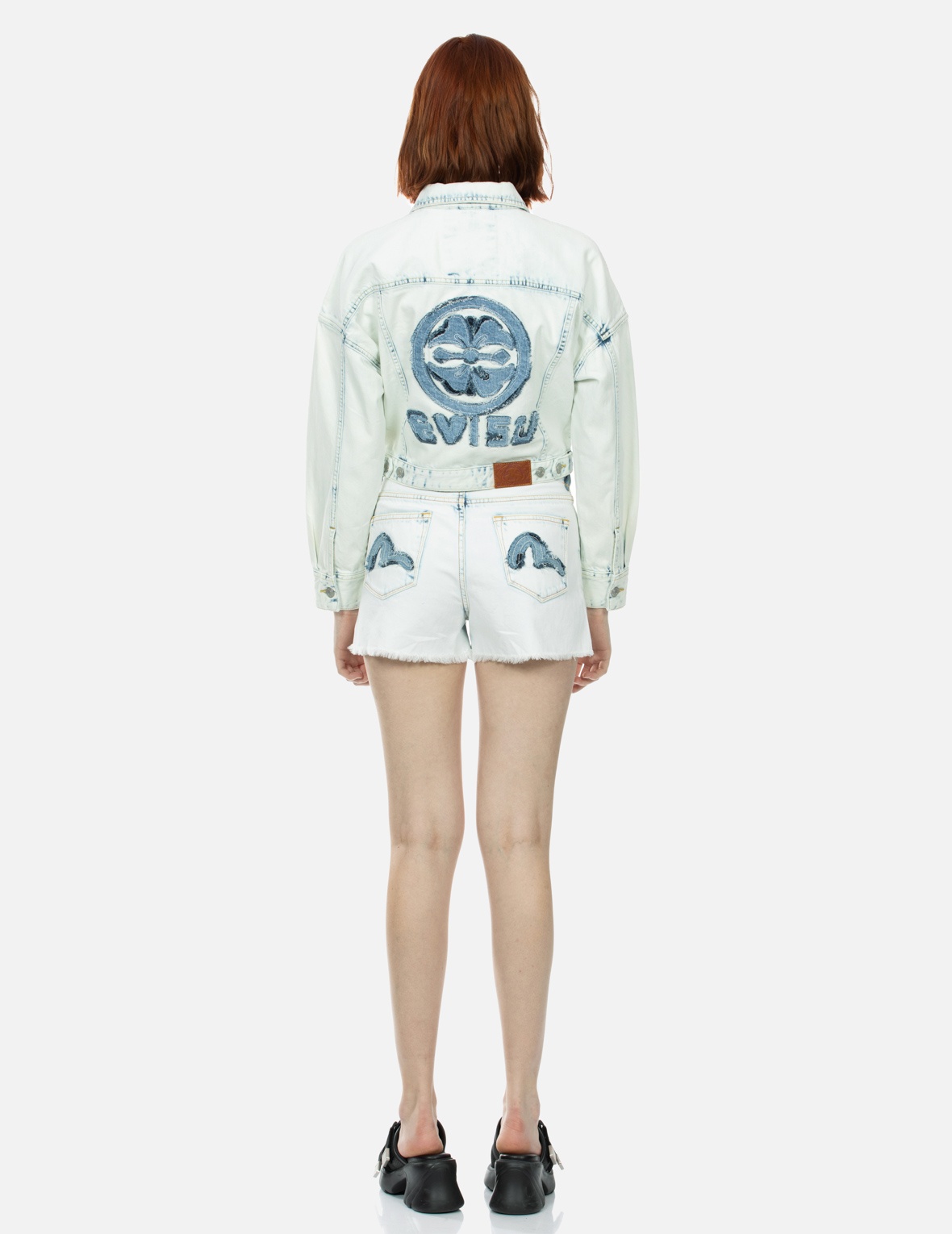 KAMON AND LOGO APPLIQUÉ FASHION FIT DENIM JACKET - 6