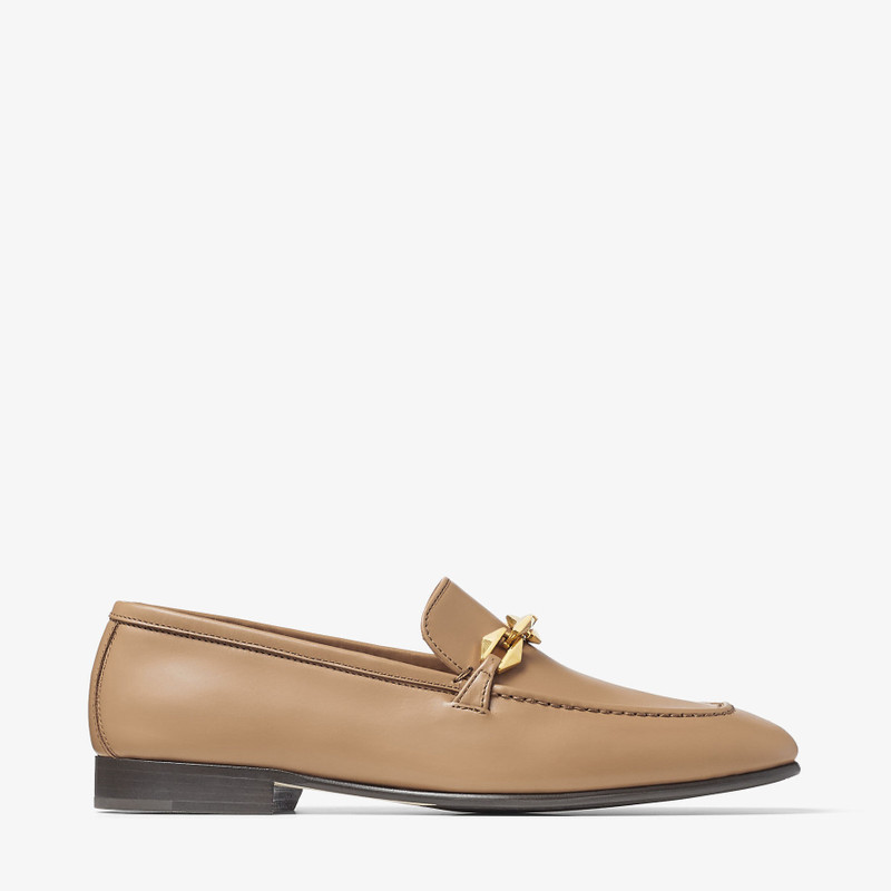 Diamond Tilda Loafer Biscuit Calf Leather Loafers with Diamond Chain - 1