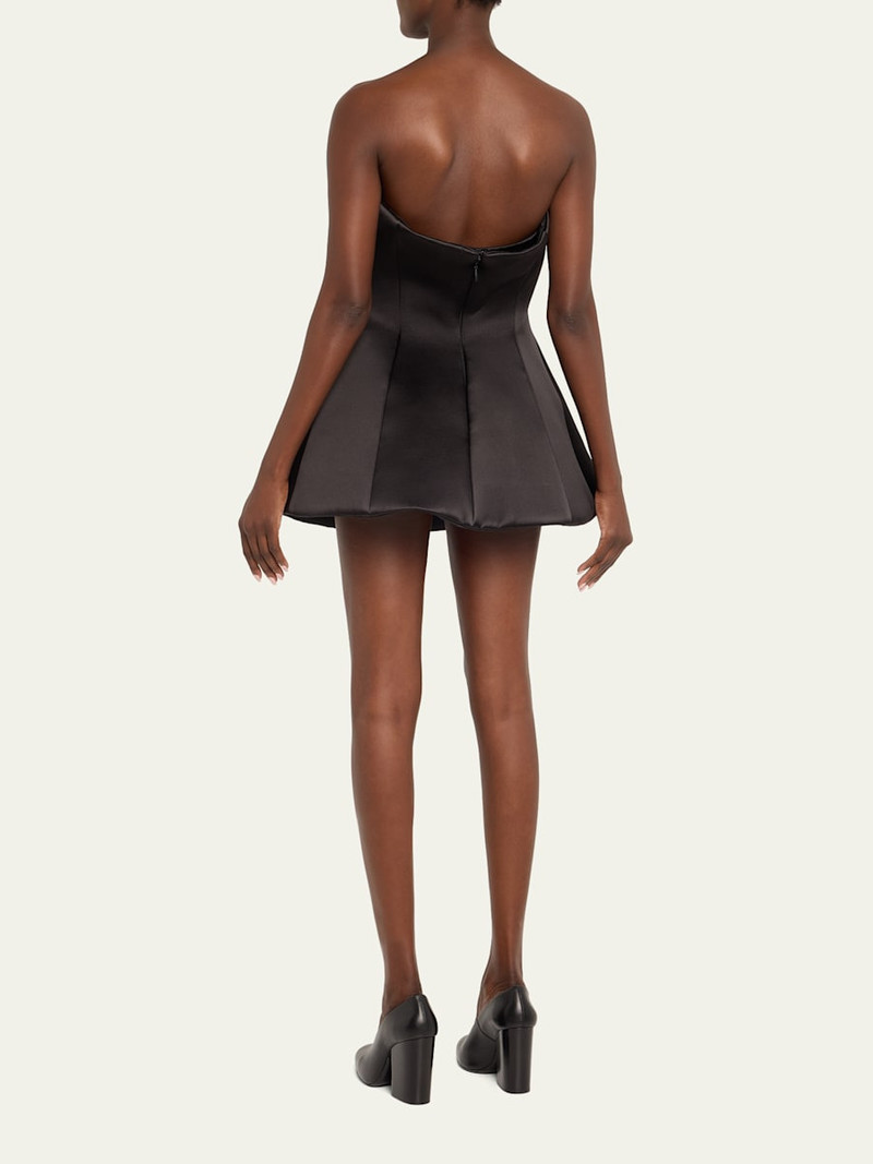 Marc Jacobs Strapless Satin Sculptural Mini Flared Dress outlook
