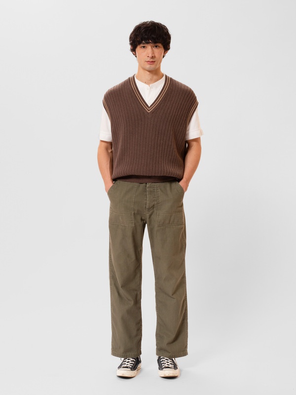 Sverre Knitted Vest Brownmelange - 2