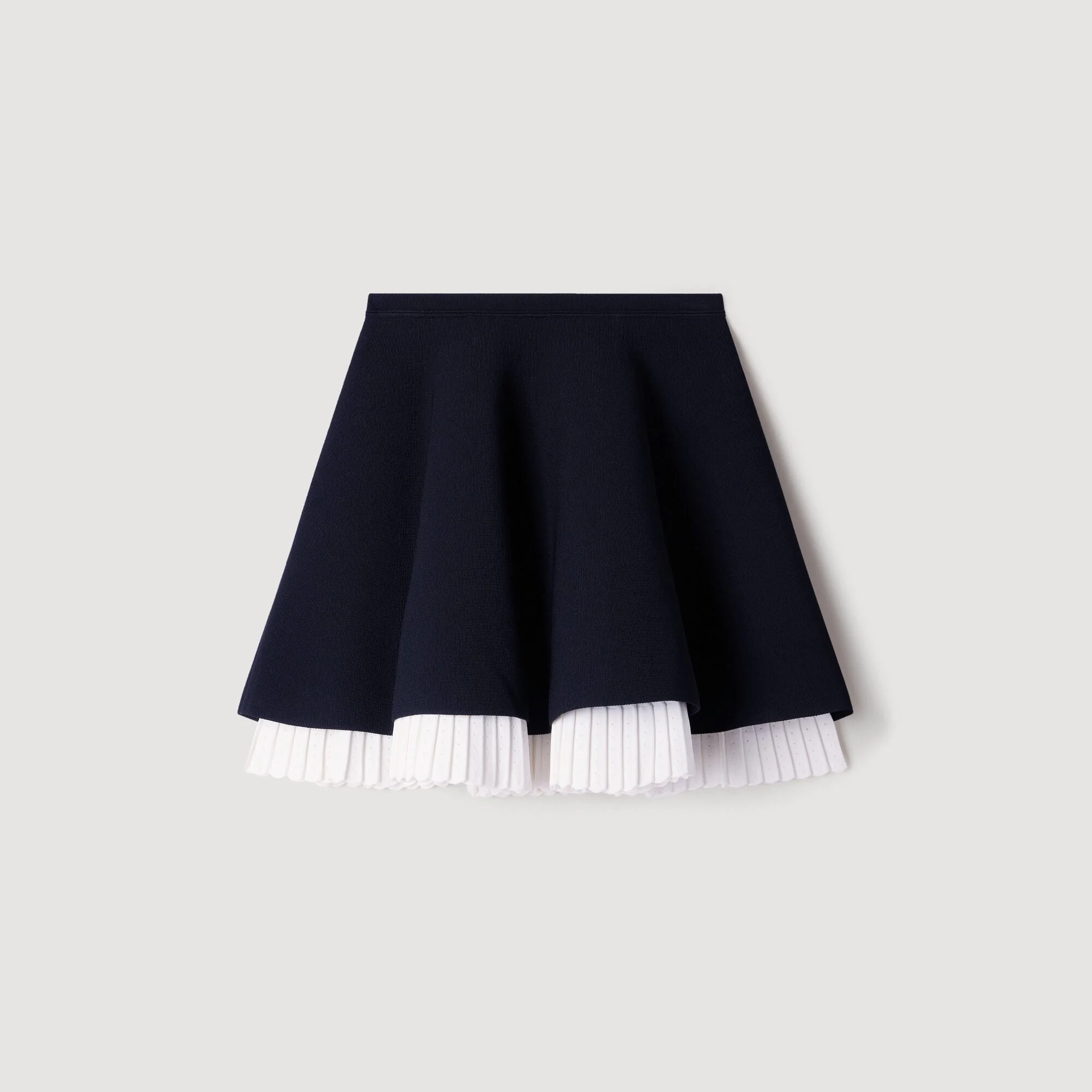 TWO-TONE KNIT SKIRT - 1