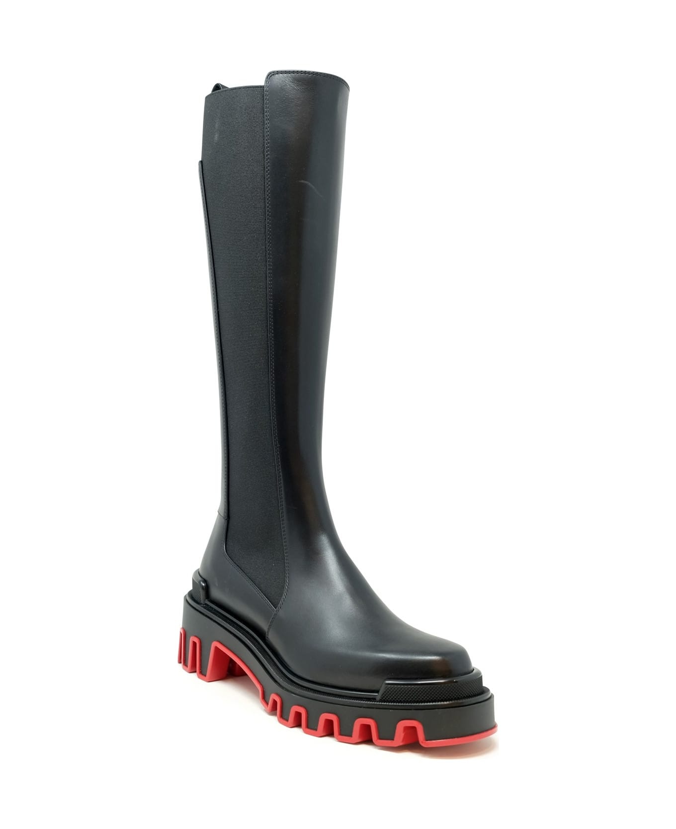 Christian Louboutin Black Calf Leather Marchacroche Dune Botta Boots - 2