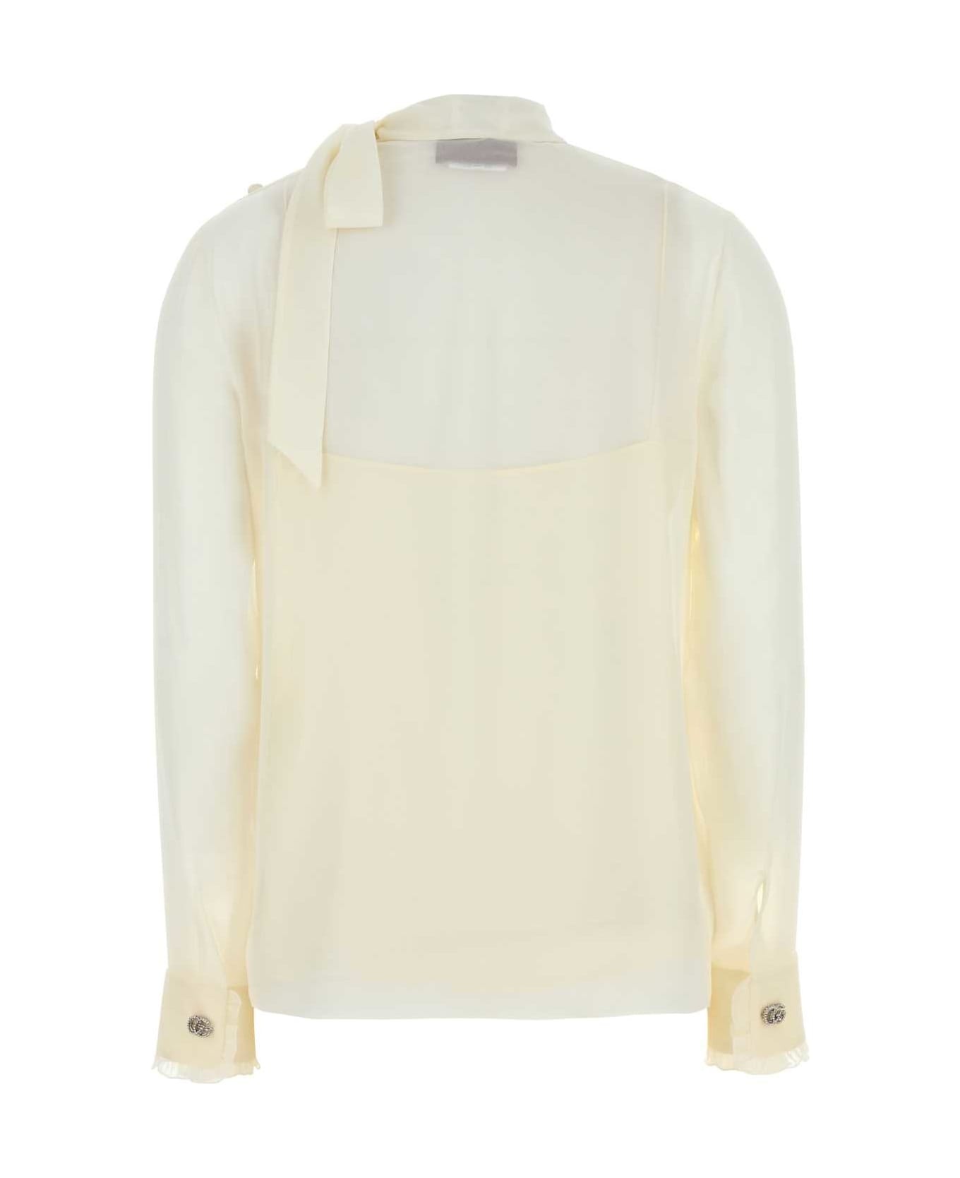 Ivory Crepe Blouse - 2