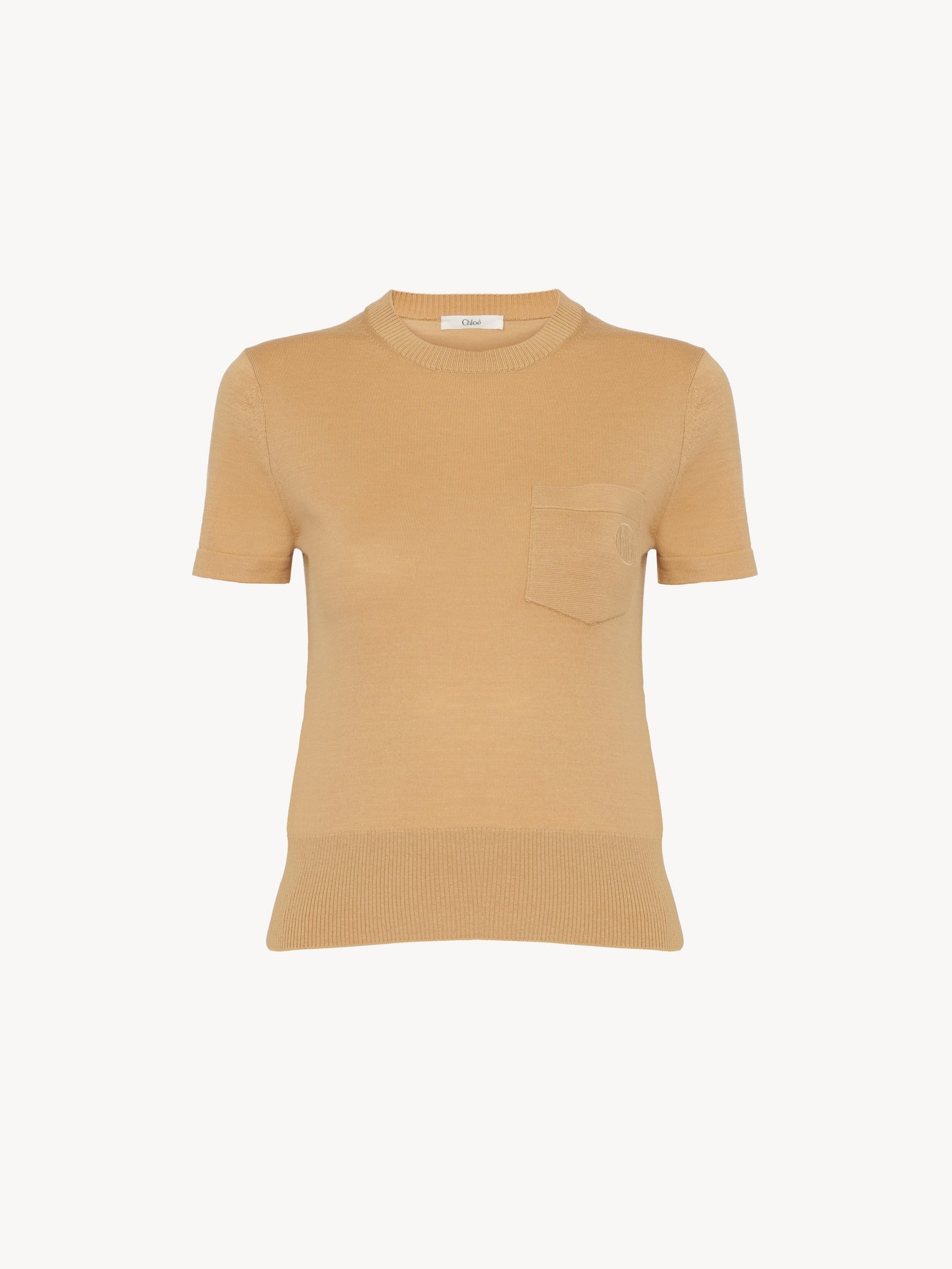 CREW-NECK T-SHIRT IN SUPERFINE WOOL KNIT - 2