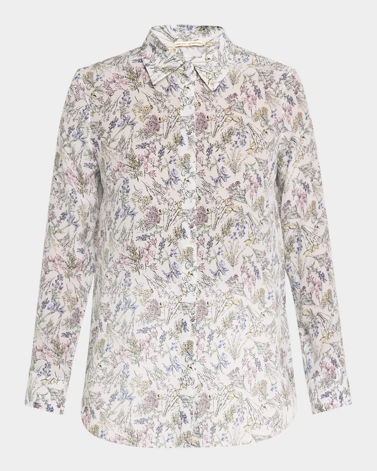 Mathias Floral-Print Crepe De Chine Button-Down Shirt - 1