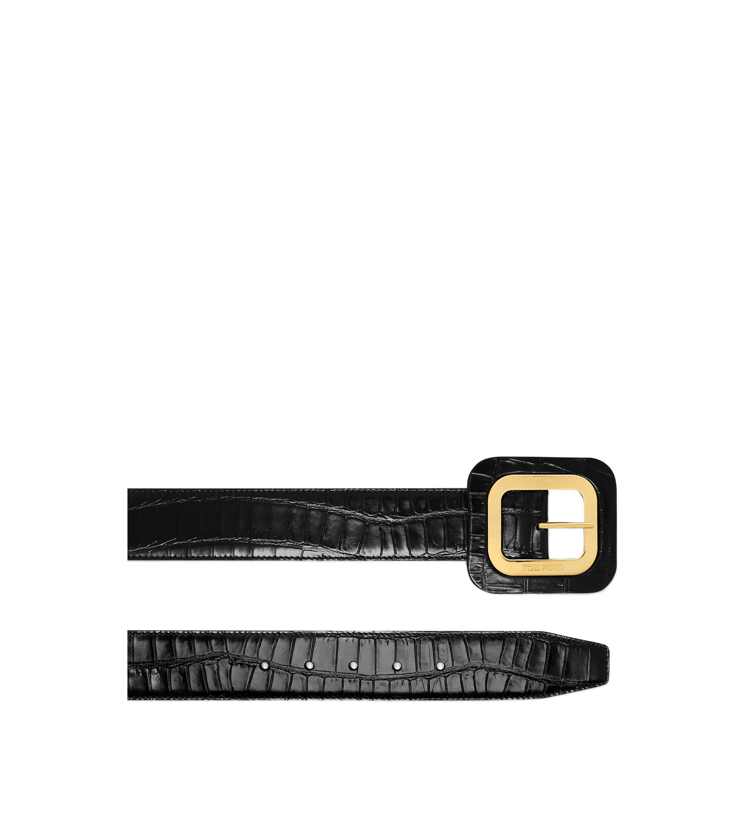 STAMPED CROCODILE LEATHER 40 MM FRAME  BELT - 2