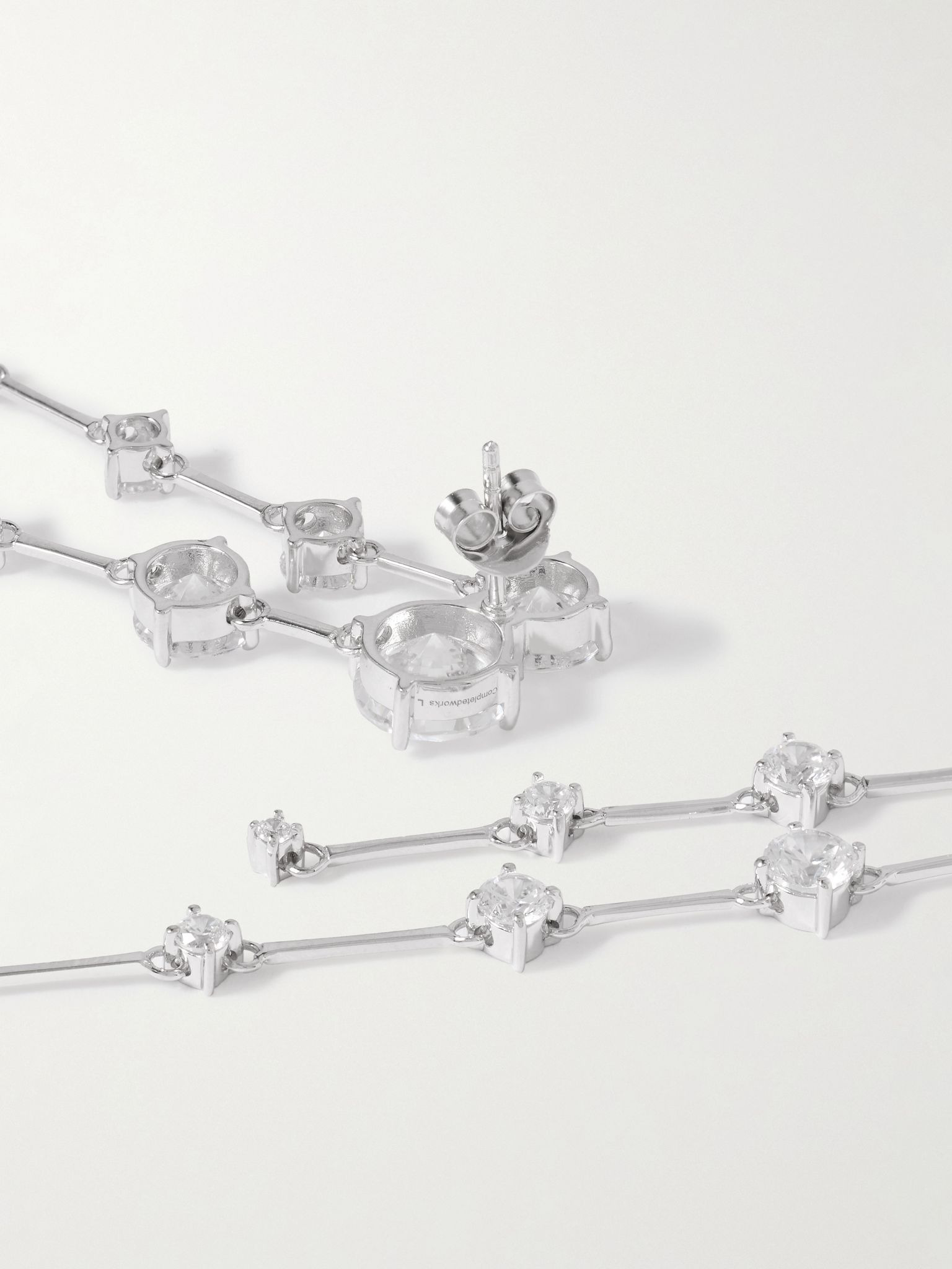 Memory Lane rhodium-plated cubic zirconia earrings Silver - 3