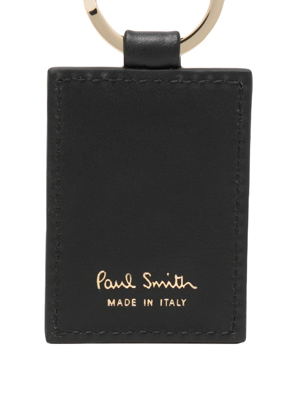 logo-detail leather keyring - 2