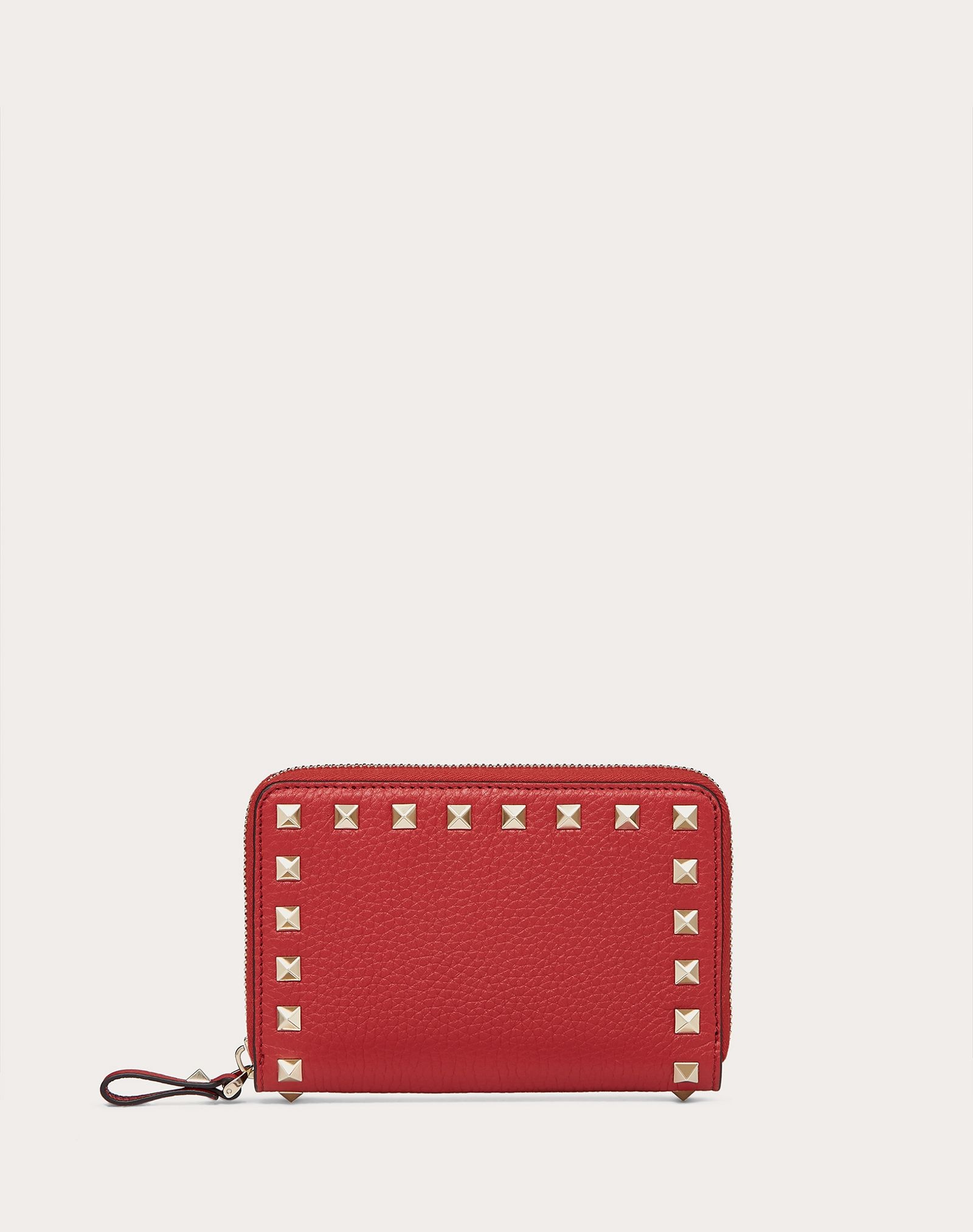 Rockstud Grainy Calfskin Zippered Wallet - 1