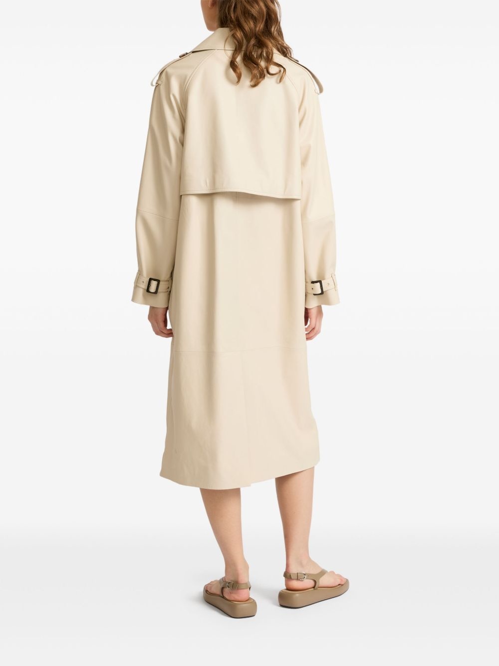 lambskin trench coat - 8