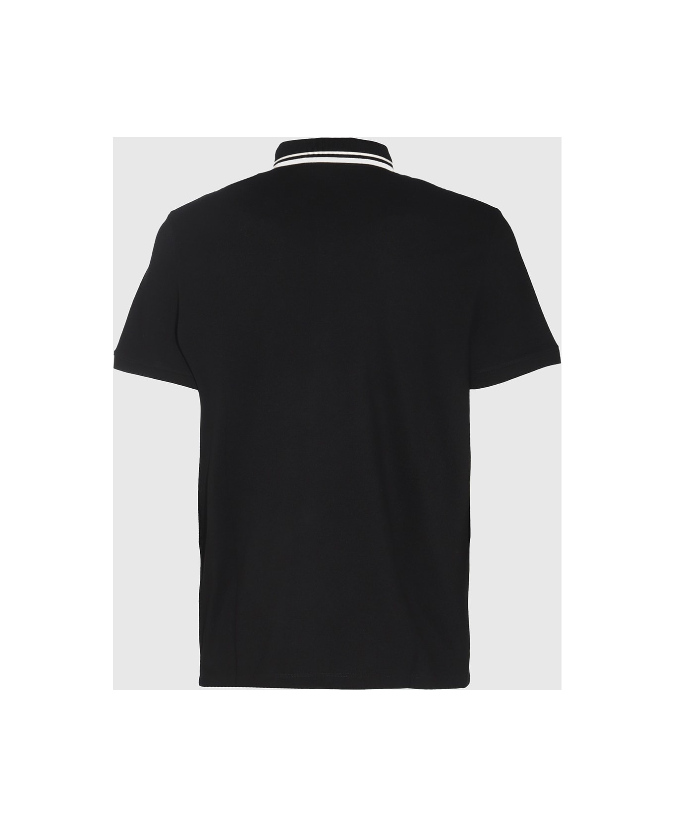 Black Cotton Polo Shirt - 2
