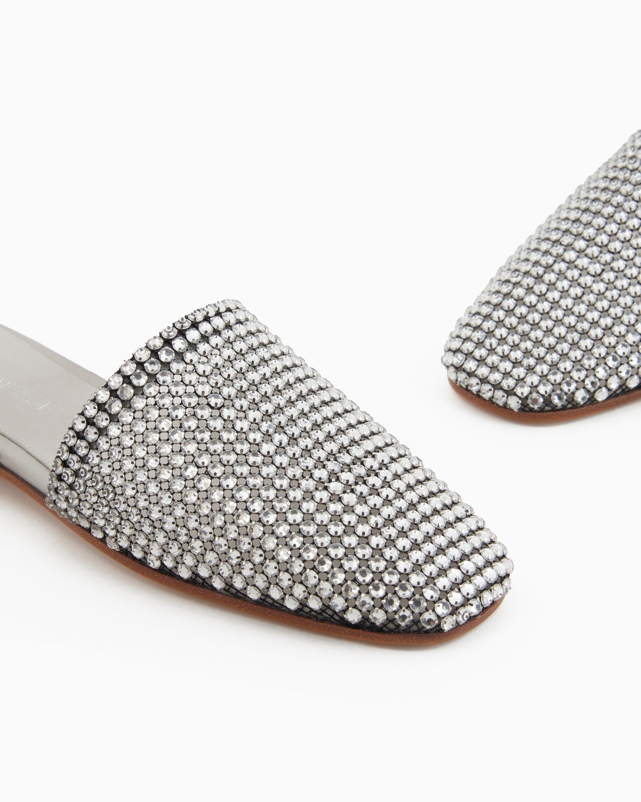 Mesh mules with rhinestones - 5