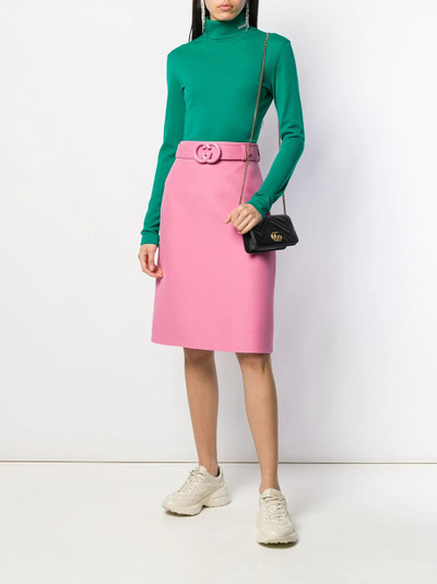 GUCCI GG belt midi skirt outlook