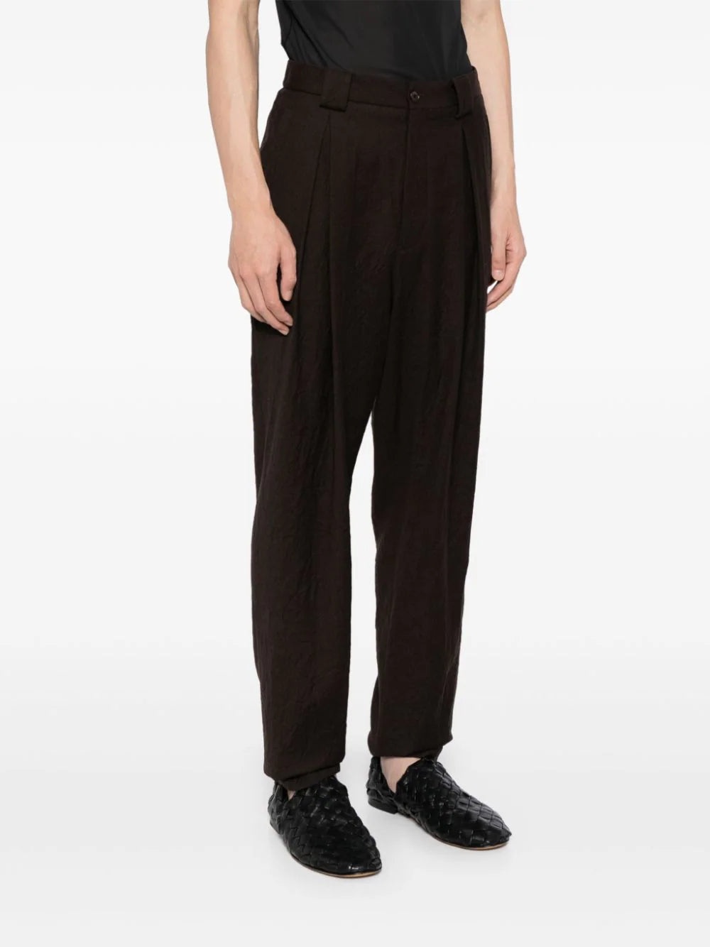 SINGLE-PLEAT FLANNEL TROUSERS - 3