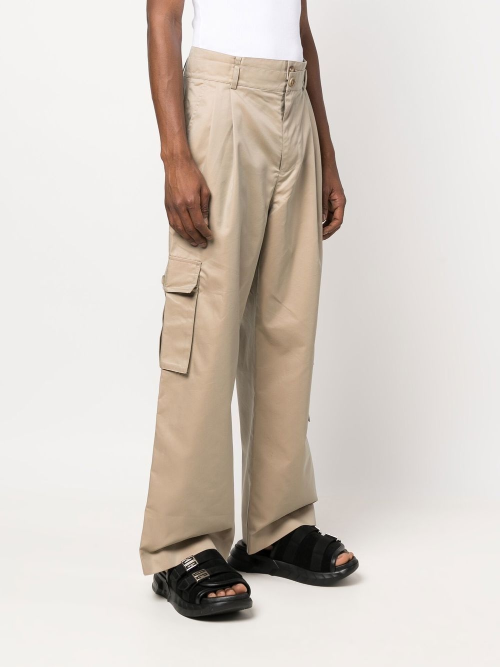 wide-leg cargo trousers - 3